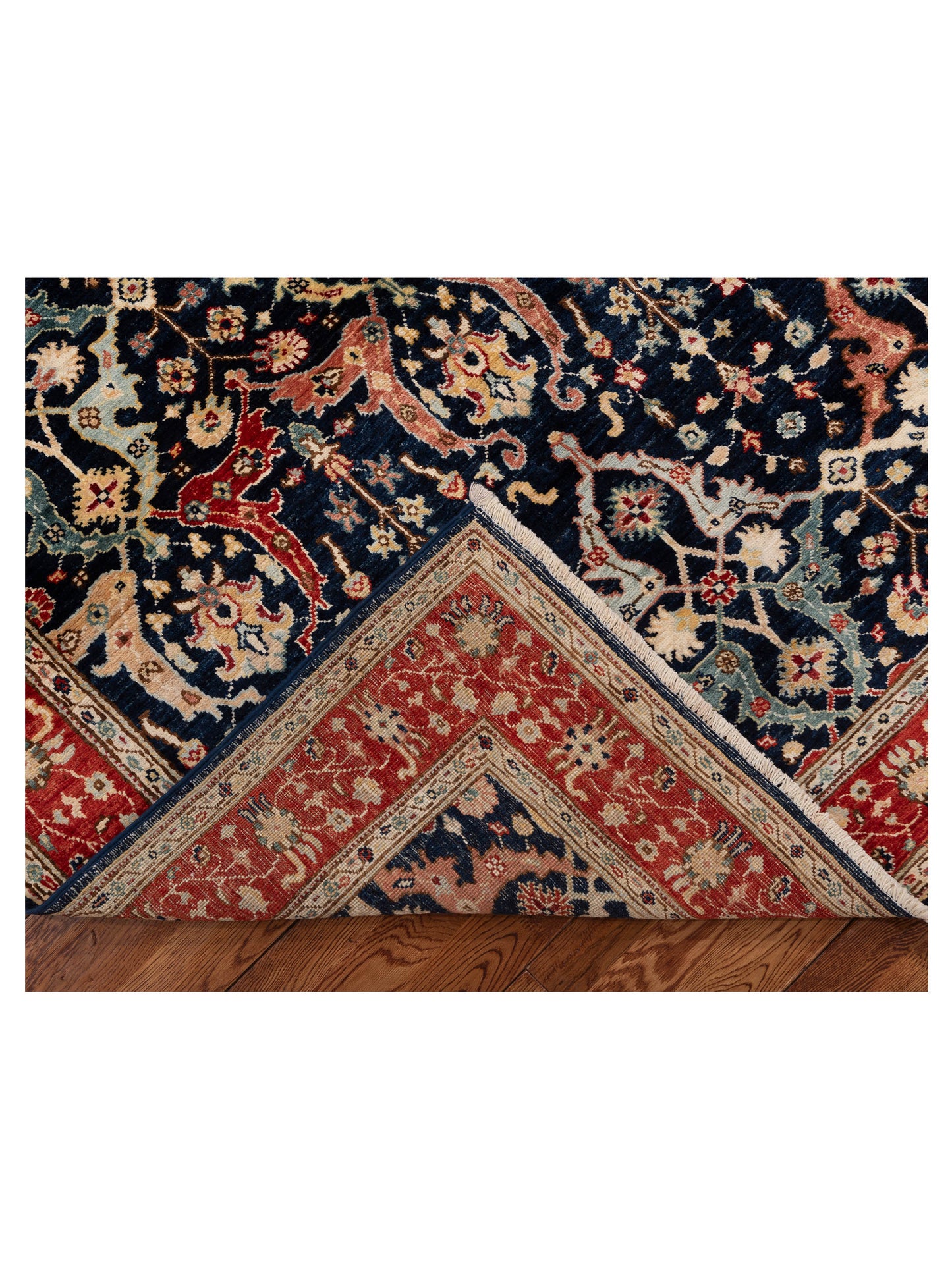 Sultan 152360 Dark Blue Red 4.10x6.7 Hand Knotted Rug