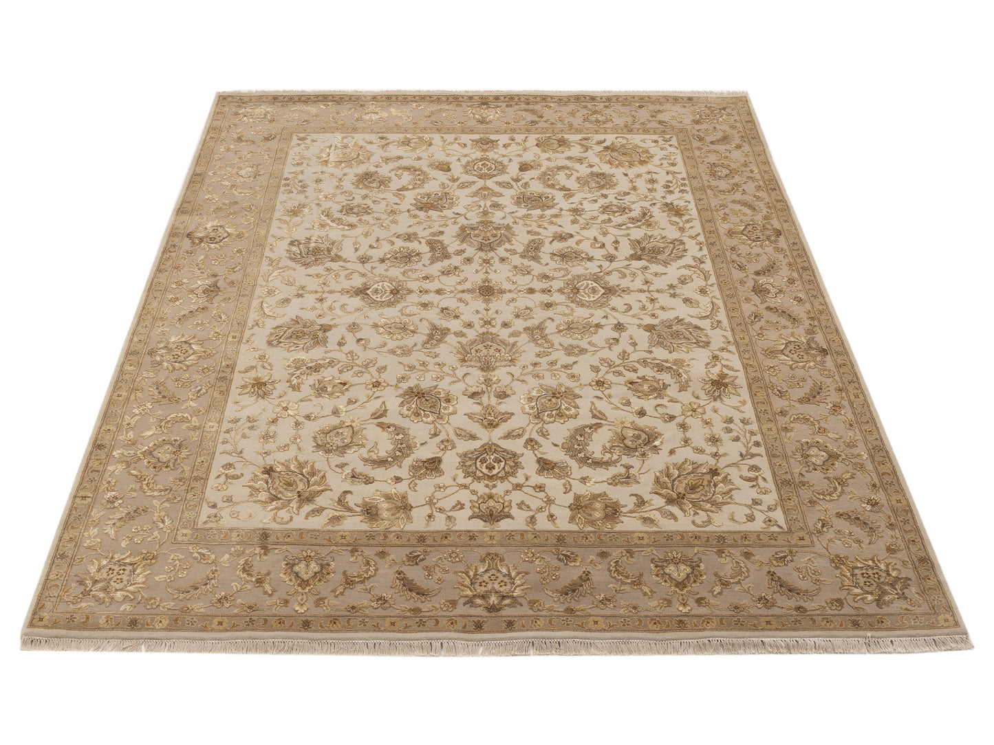 Imperial Silk 152107 Cream Beige 8.1x10.2 Hand Knotted Rug