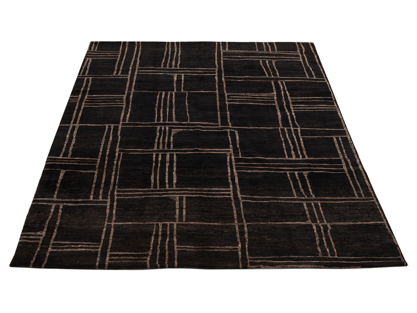 Tibetino 154006 Black Black 8x10.2 Hand Knotted Rug