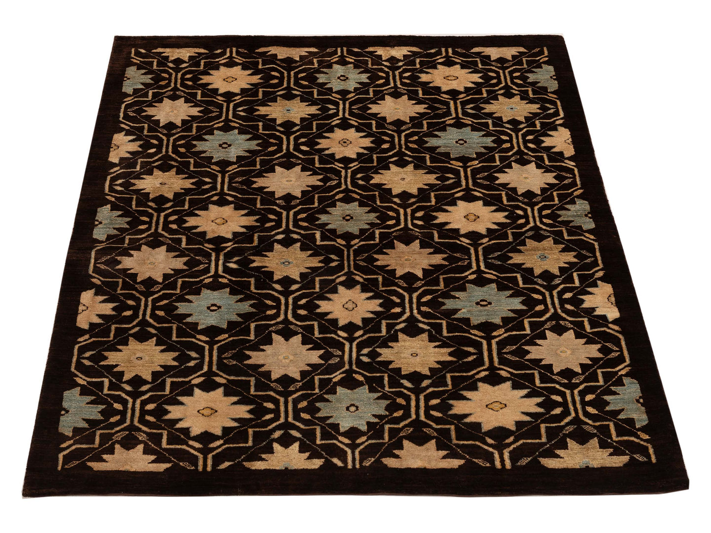 Tibetino 154017 Brown Brown 5x6.11 Hand Knotted Rug