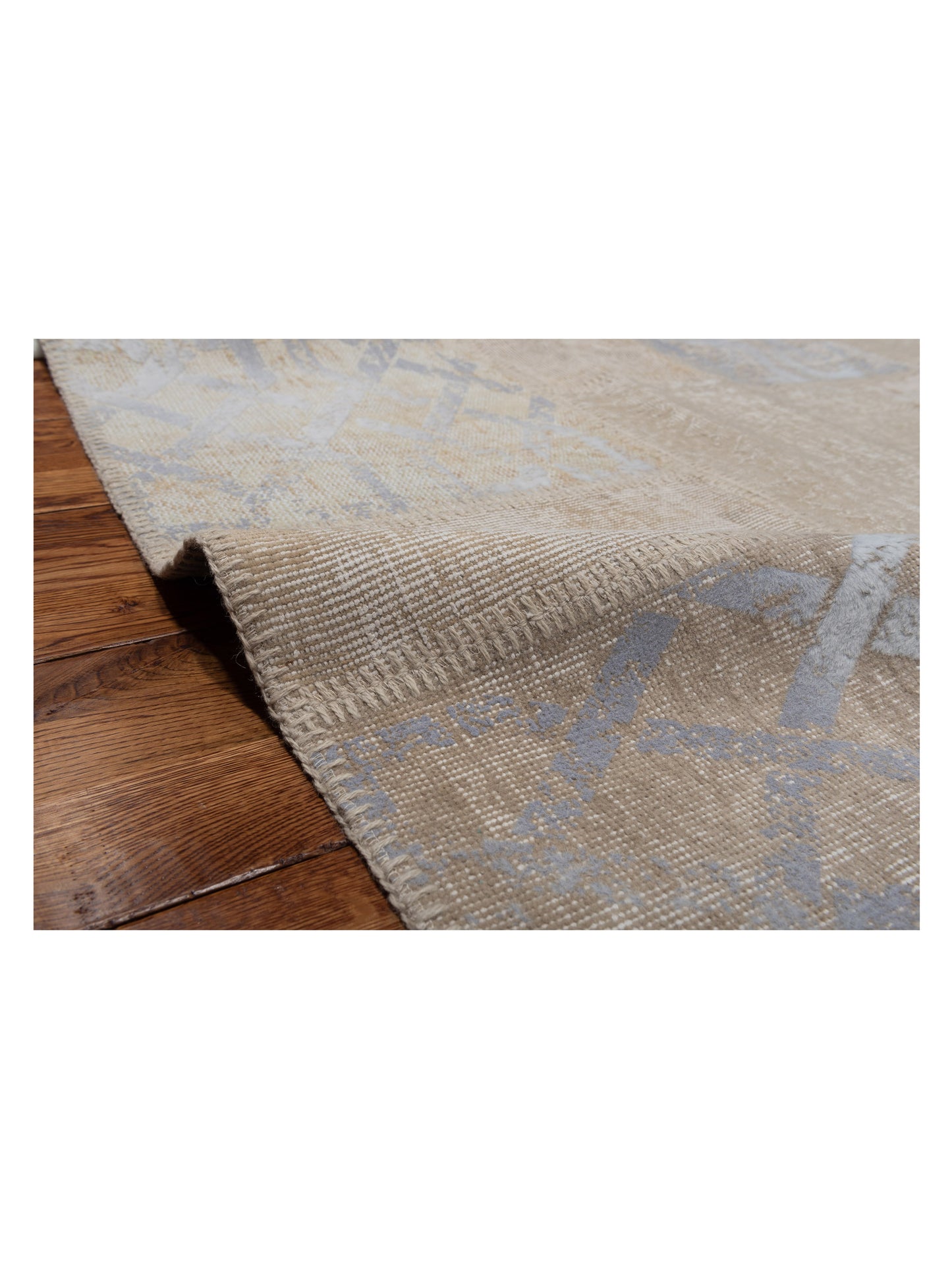 Turkish Vestige Patchwork 142791 Natural 8.2x9.9 Hand Knotted Rug