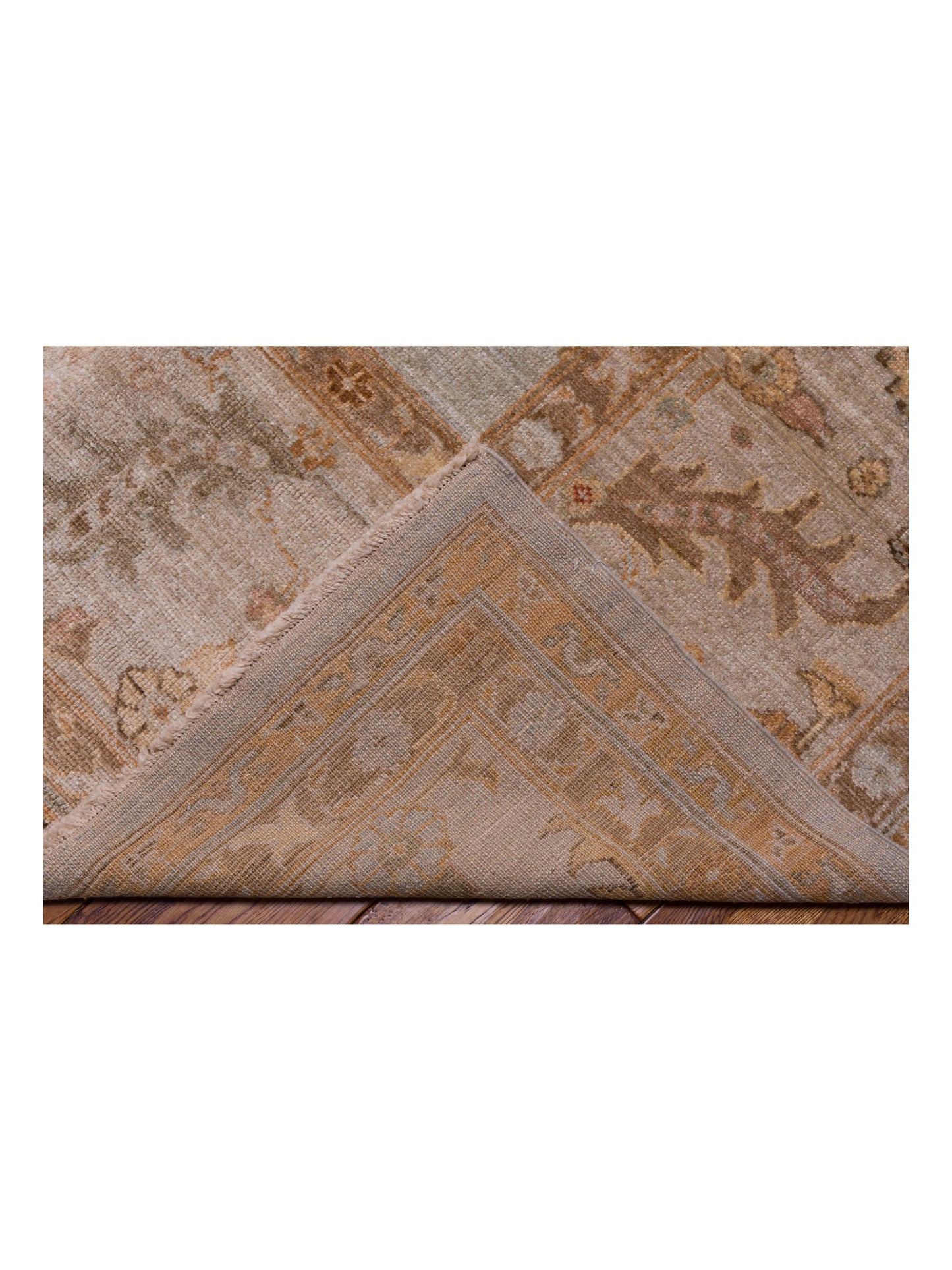 Angora Oushak 128217 Ice Blue Silver 13.4x16.7 Hand Knotted Rug
