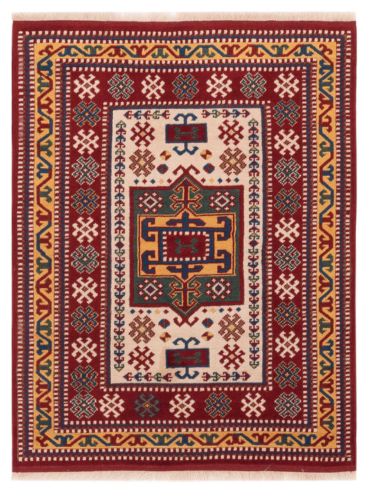 Pasha Turkish Shirwan  Ivory Red Traditional