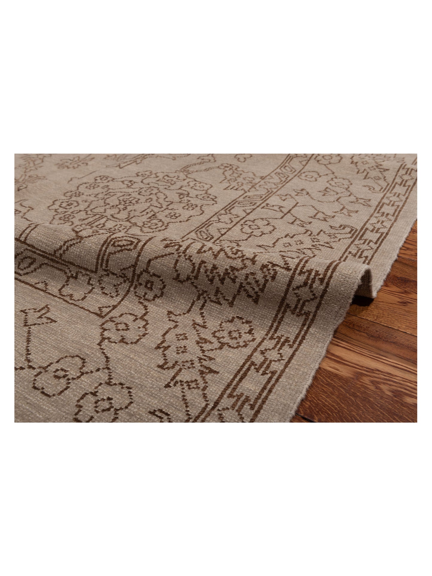 Defne Emerald Beige Beige 6x9 Hand Knotted Rug