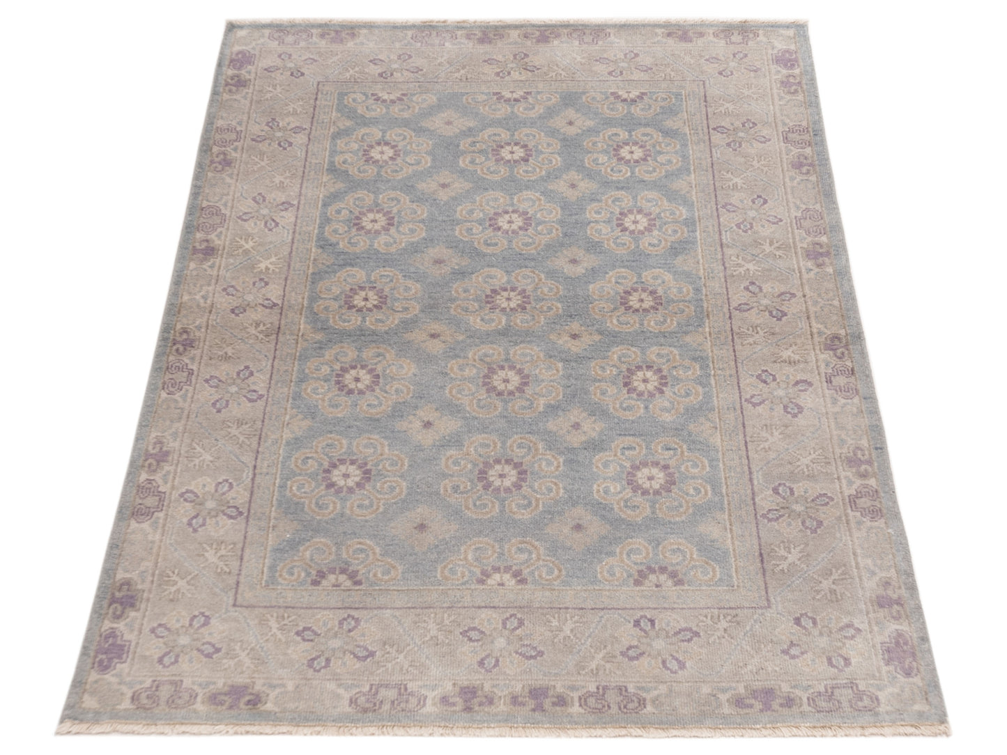 Evren 123502 Blue Silver 4x6 Hand Knotted Rug