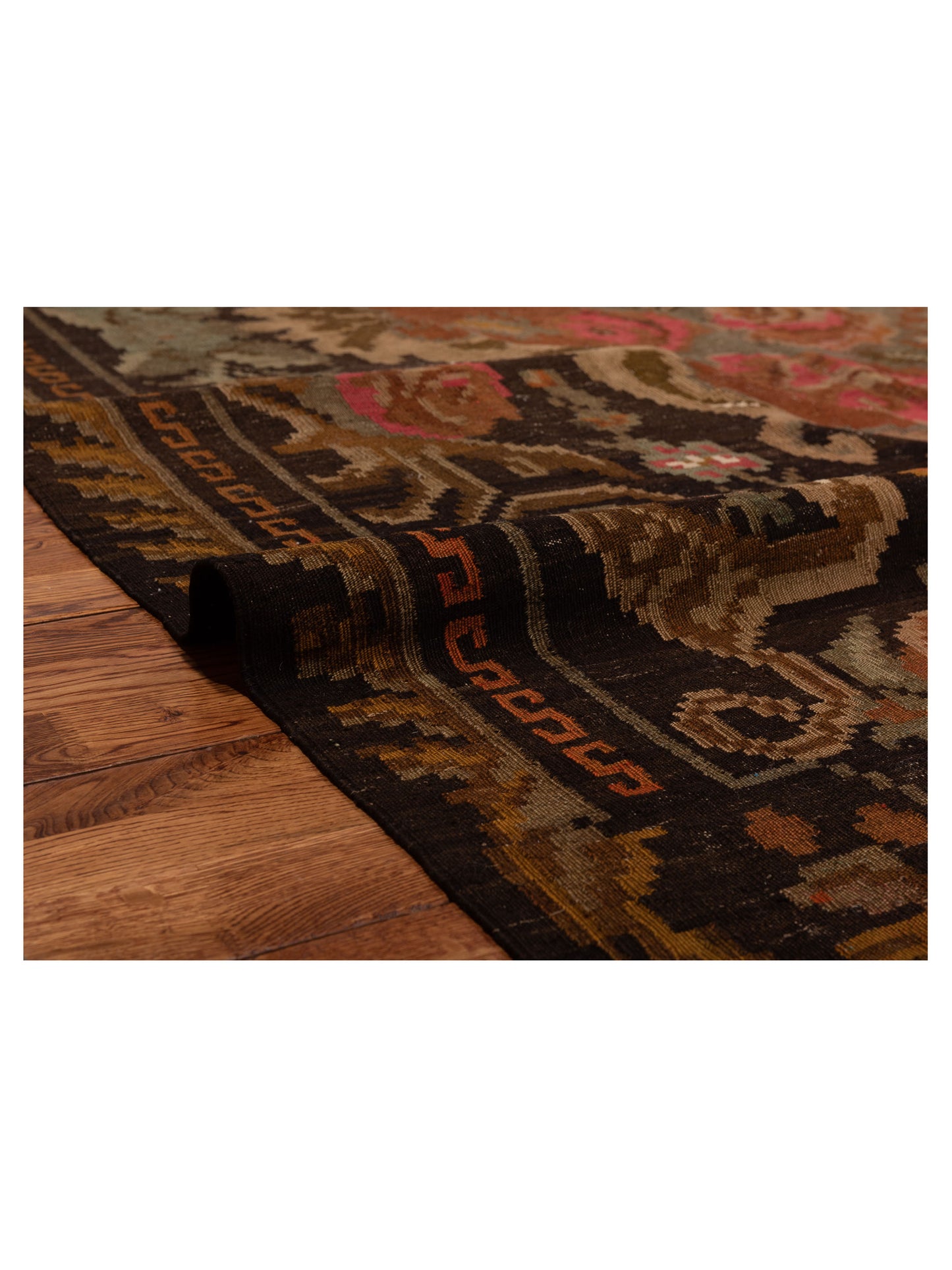 Old Basserabian Kilim 80439 Black 6.5x10.5 Hand Woven Rug