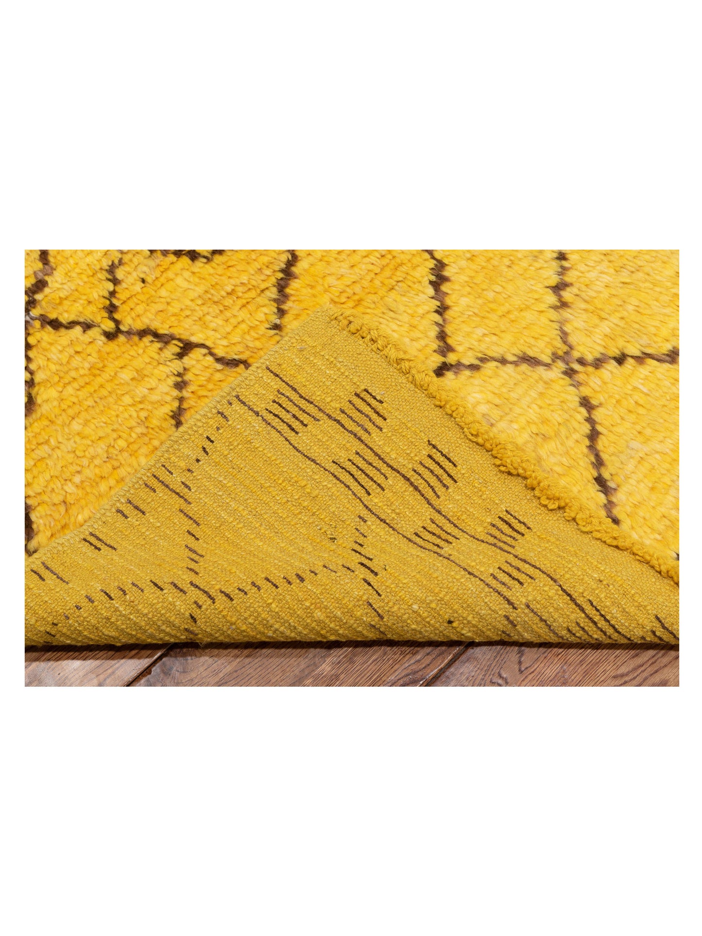 Berber Aspendos Yellow Charcoal 8.4x10.4 Hand Knotted Rug