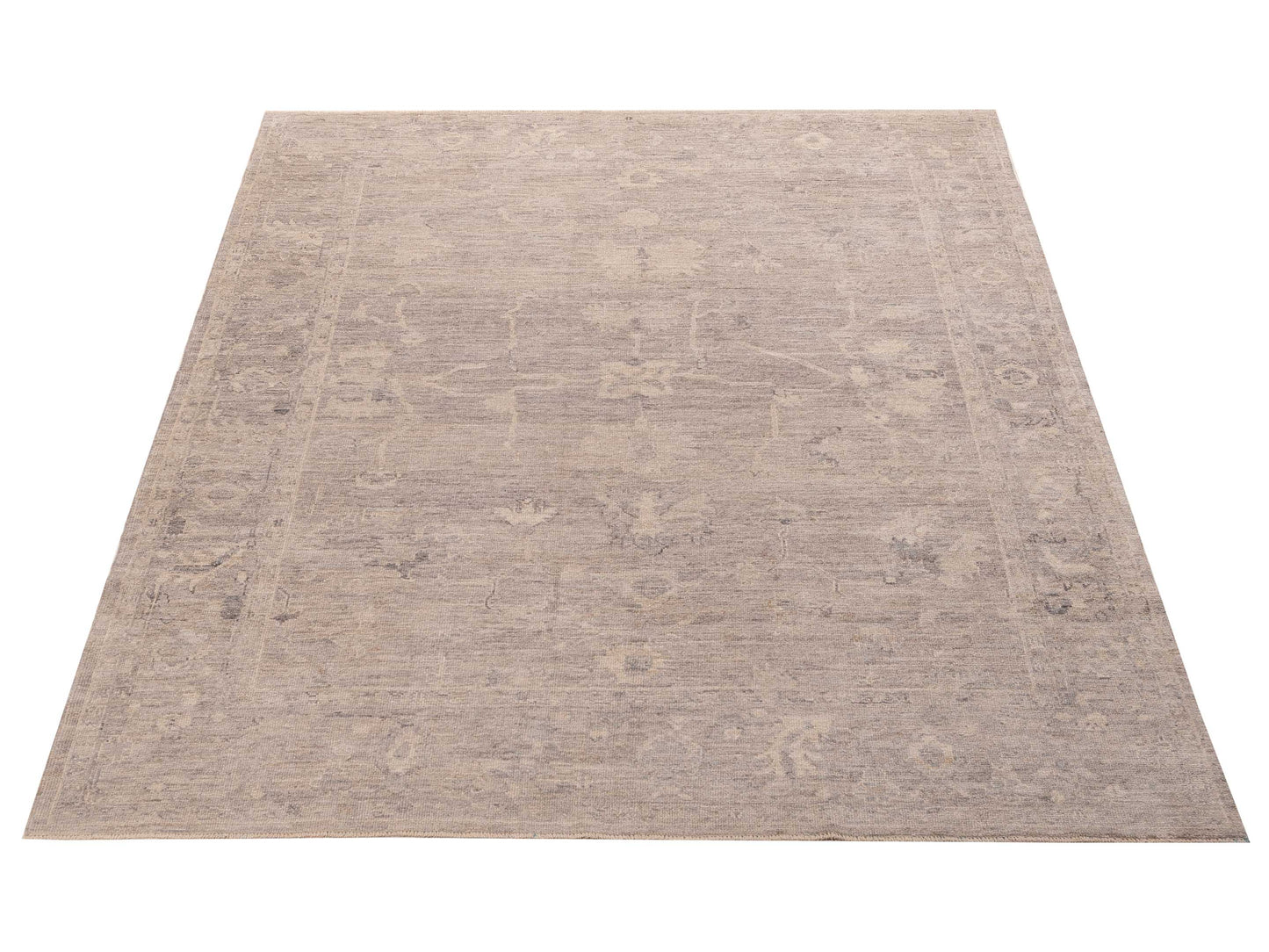 Angora Oushak 156039 Gray Gray 8.2x9.11 Hand Knotted Rug