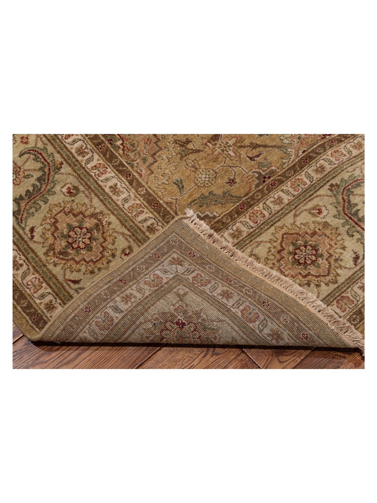 Platinum 115901 Gold Ivory 7.10x103 Hand Knotted Rug