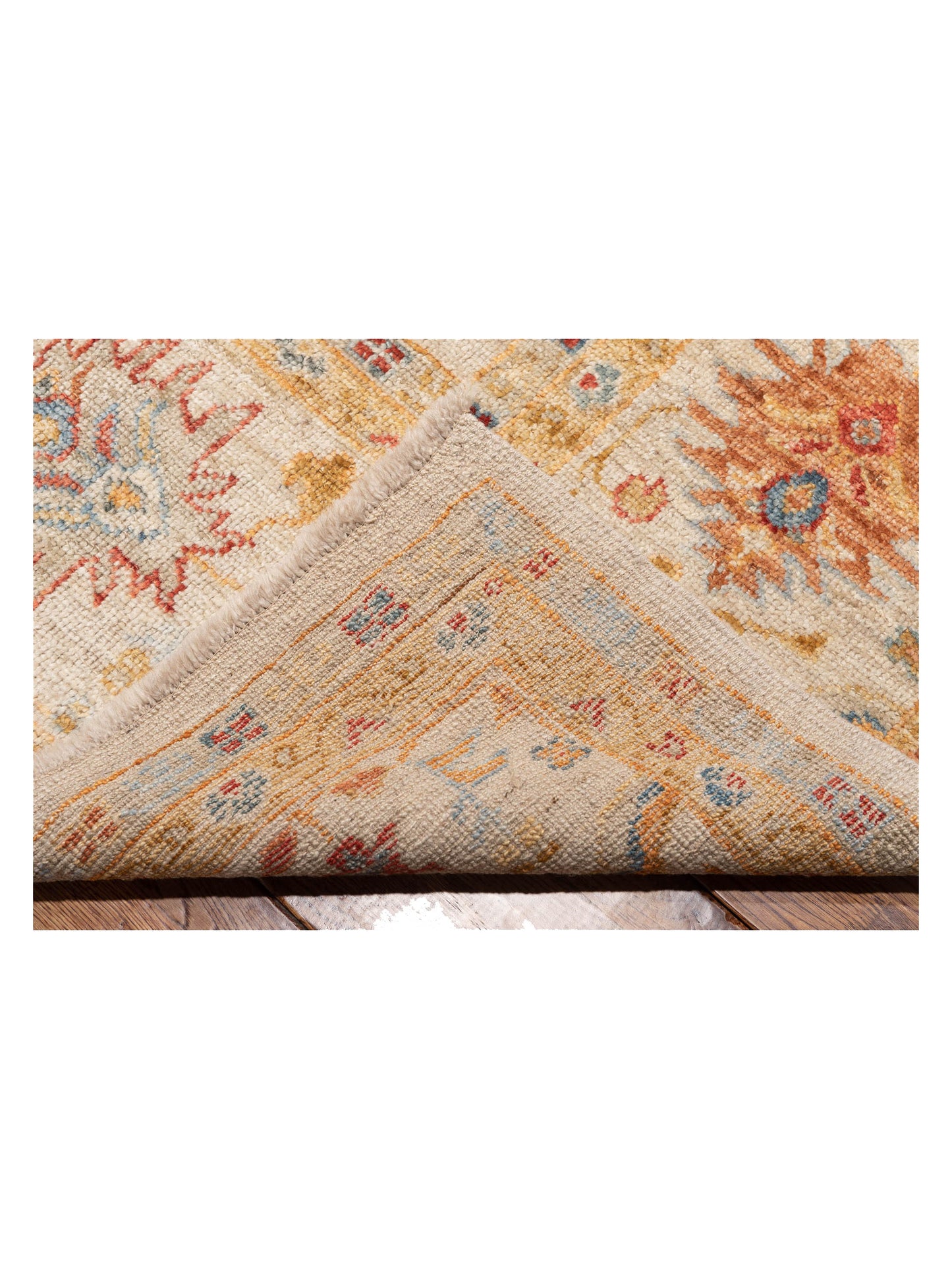Angora Oushak 147069 Ivory Ivory 11.7x15.2 Hand Knotted Rug
