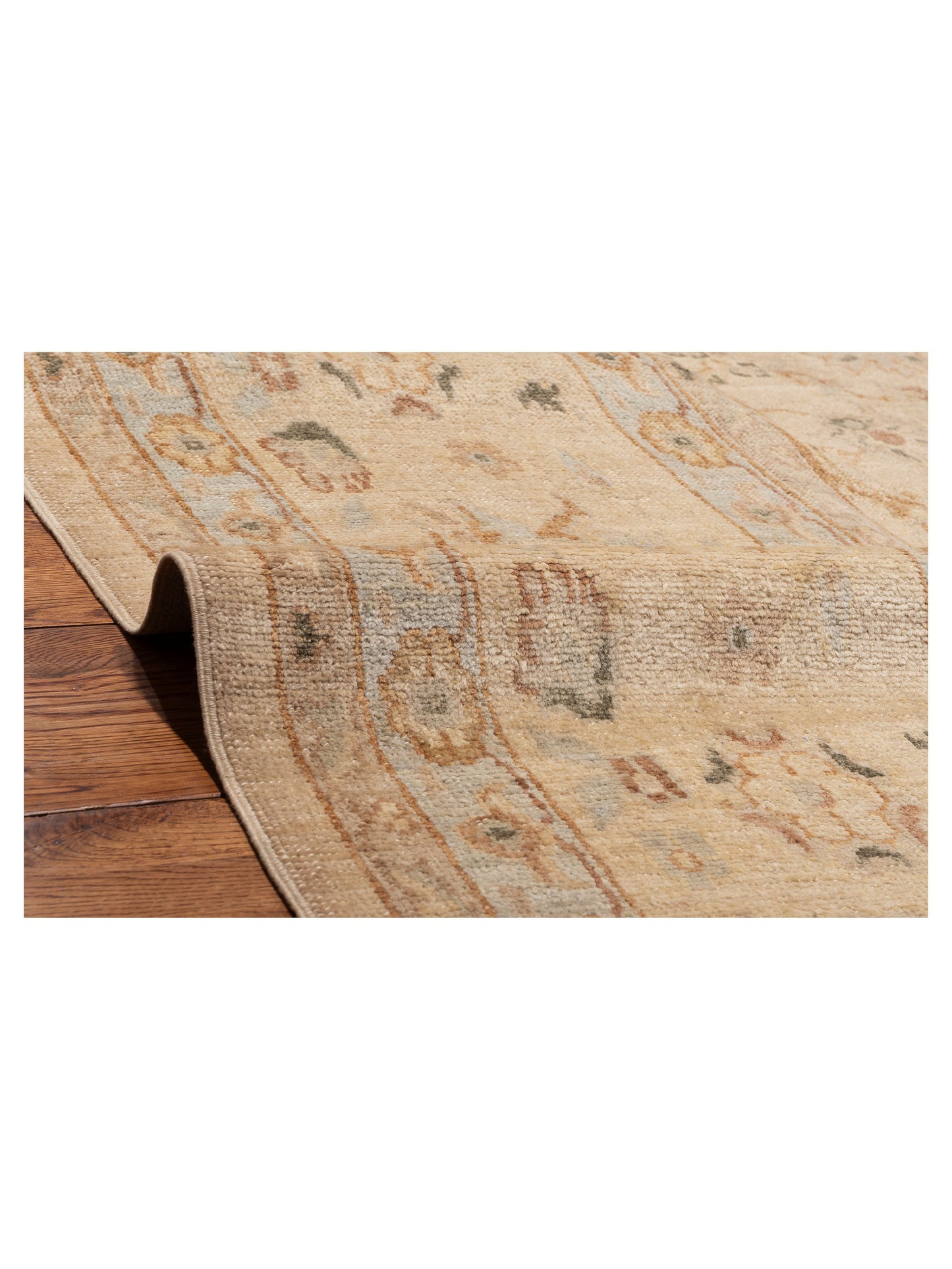 Angora Oushak 134477 Ivory Ivory 13.8x16.11 Hand Knotted Rug