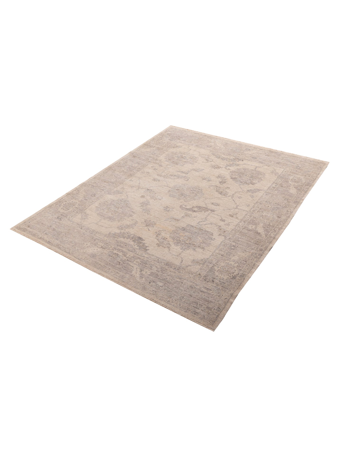 Angora Oushak 156168 Ivory Gray 8.1x9.11 Hand Knotted Rug