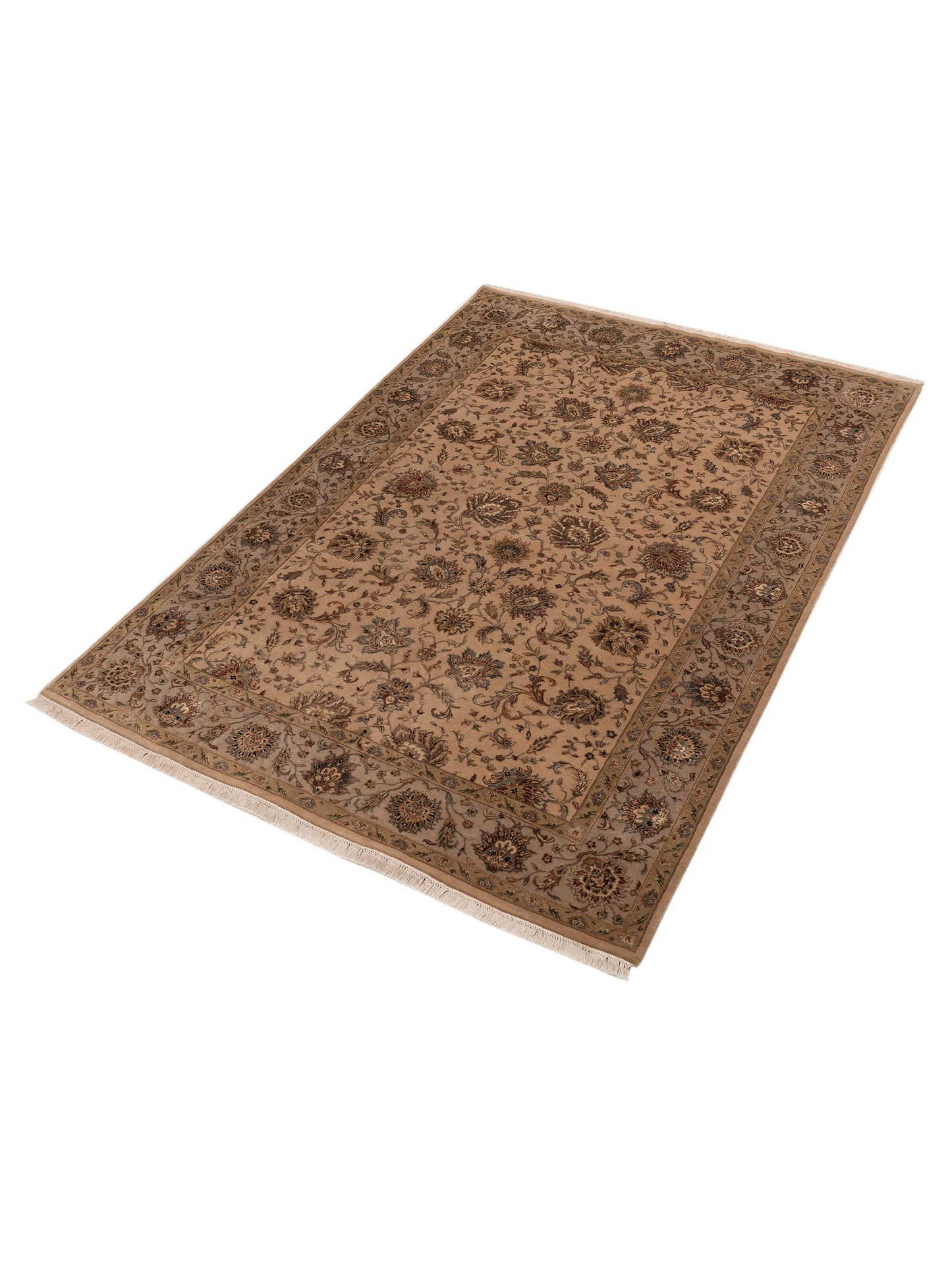 Imperial Silk 153365 Cream Brown 6.1x9 Hand Knotted Rug