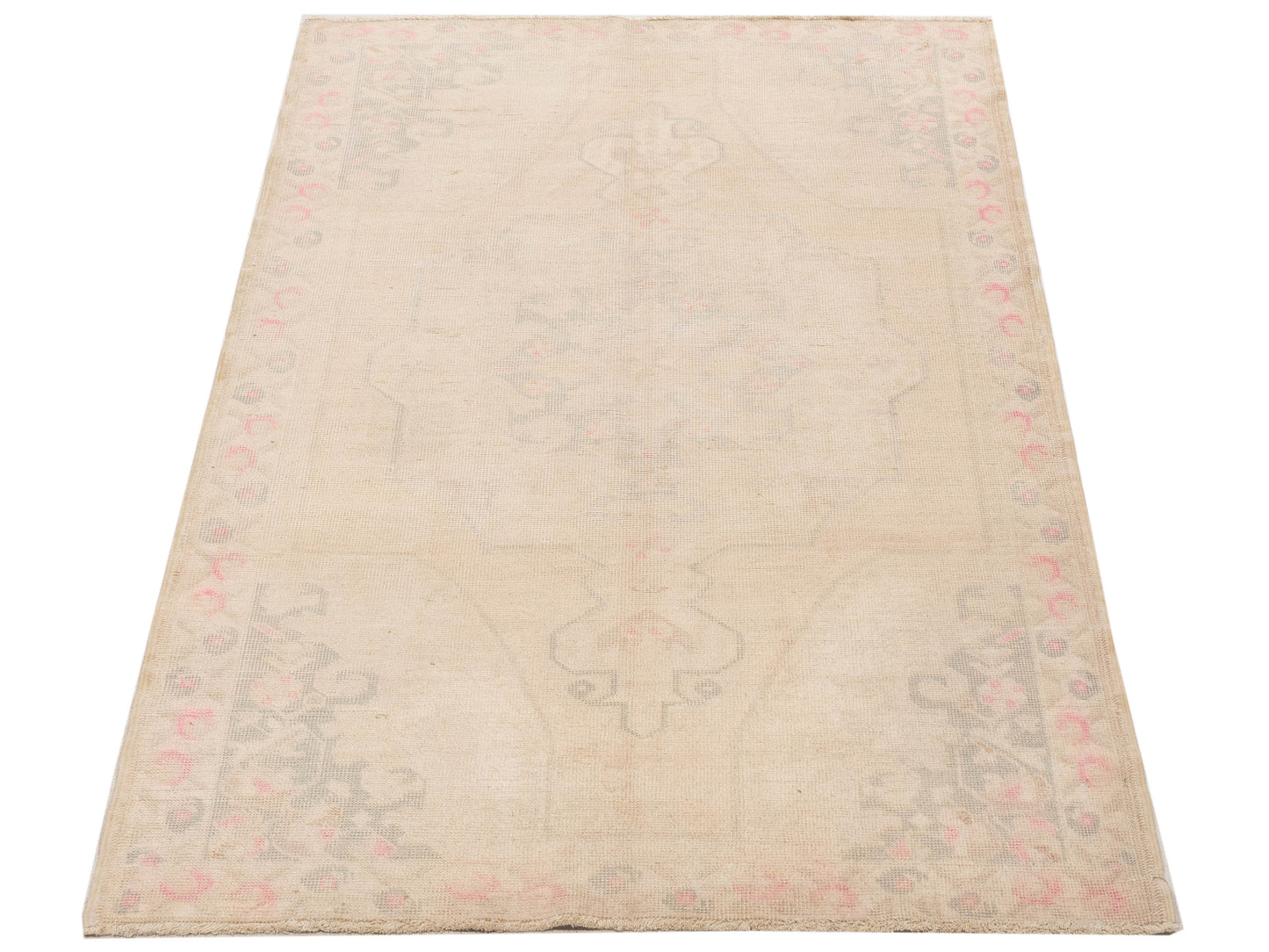 Old Anatolian 131273 Beige Green 4.6x7.2 Hand Knotted Rug