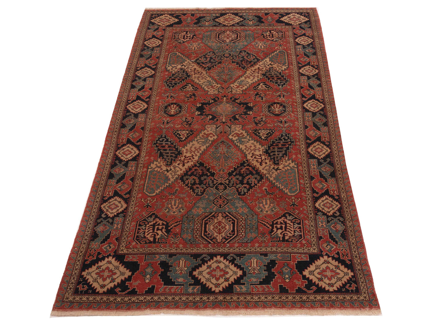 Antique Loom 147398 Rust Navy 5.9x10.1 Hand Knotted Rug