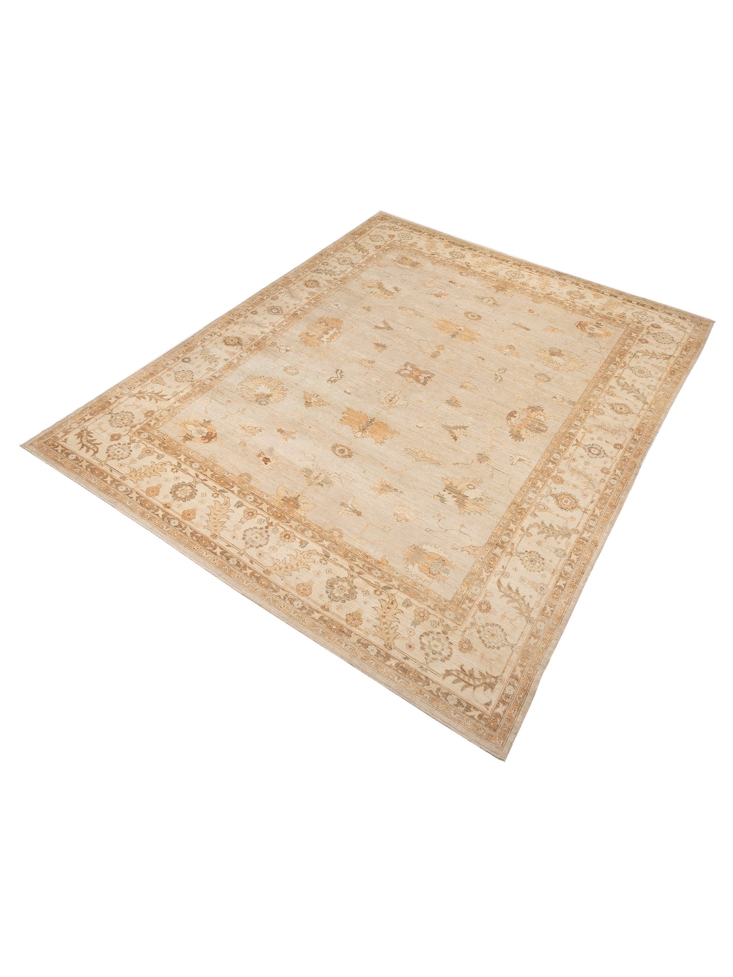 Angora Oushak 128288 Silver Ivory 14.1x17.5 Hand Knotted Rug