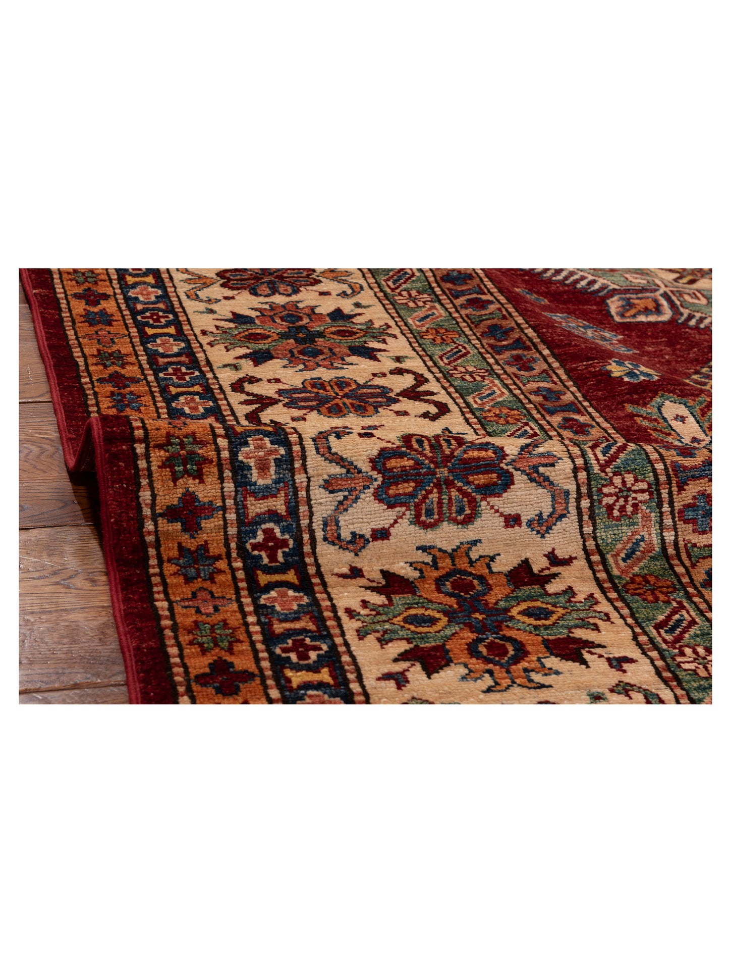 Kazak 151269 Red Ivory 8.11x11.9 Hand Knotted Rug