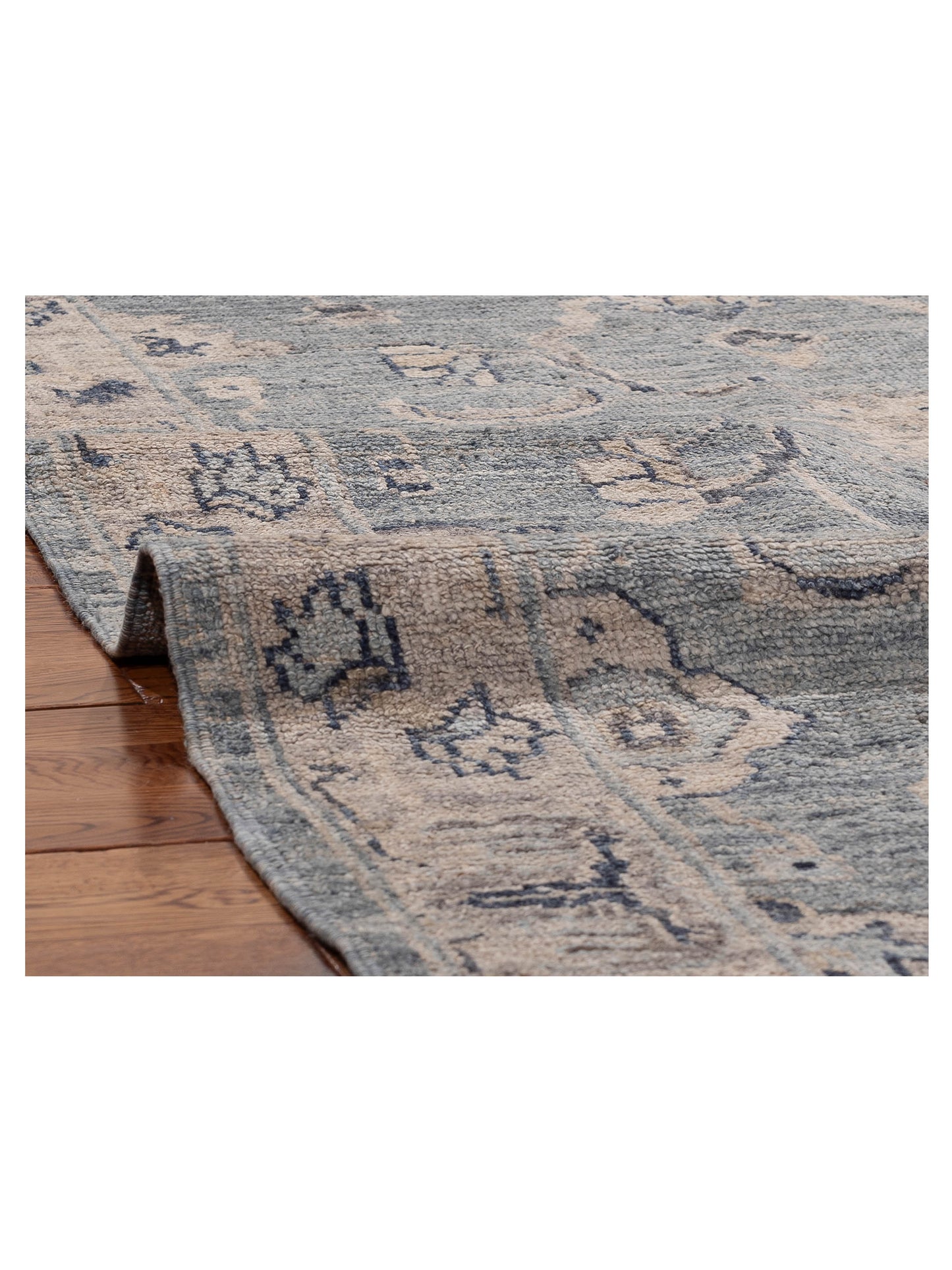 Angora Oushak 156250 Blue Gray 4.1x9.8 Hand Knotted Rug