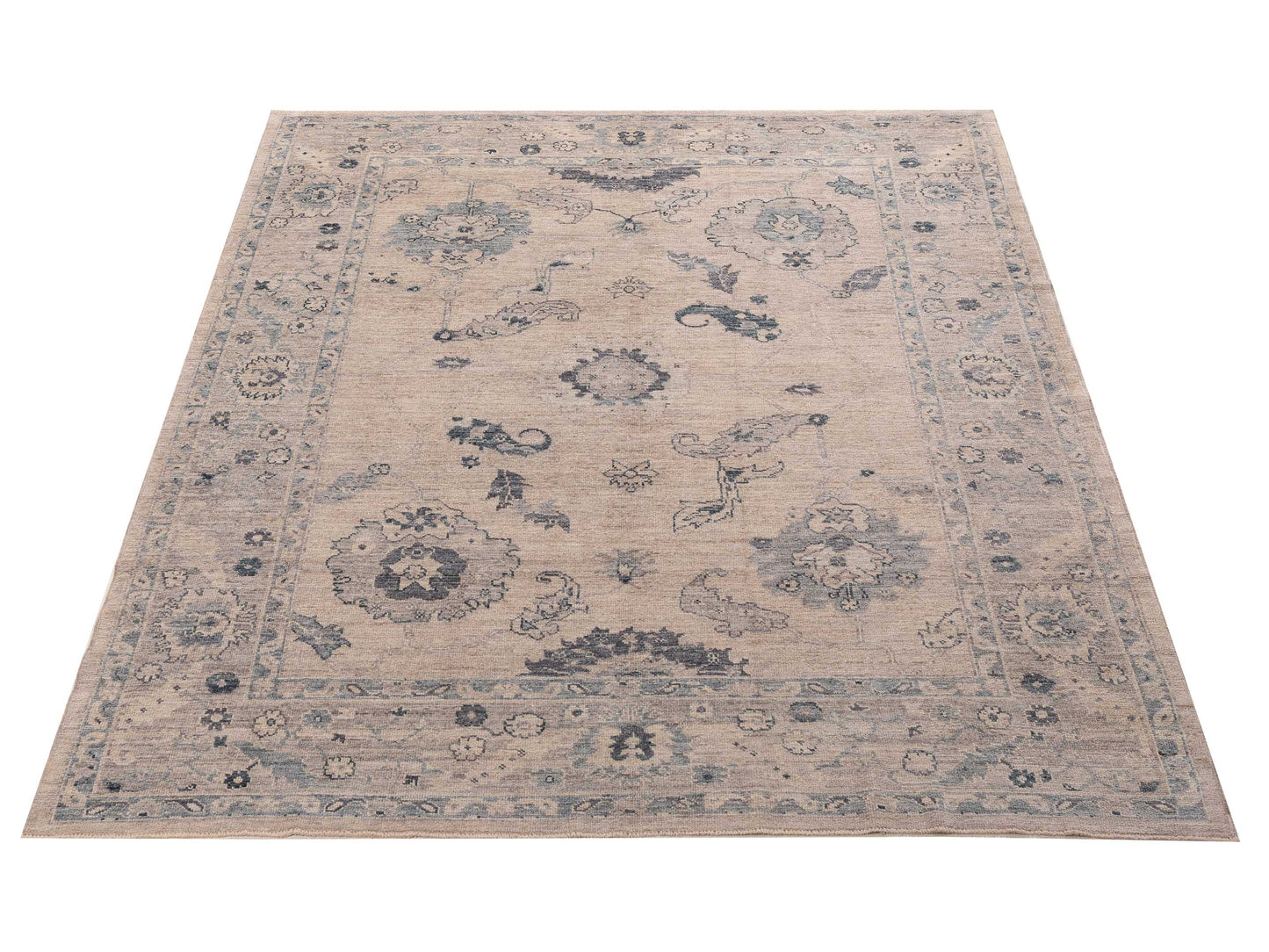 Angora Oushak 156169 Gray Gray 8x10 Hand Knotted Rug