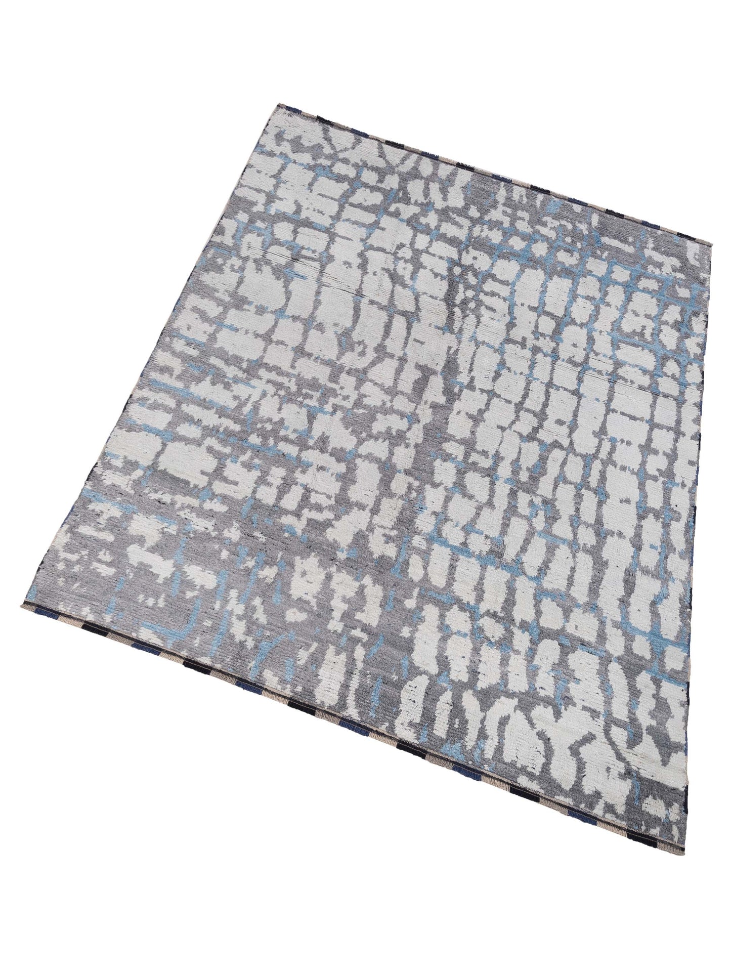 Atlas 150390 Ivory Gray 8.1x9.9 Hand Knotted Rug