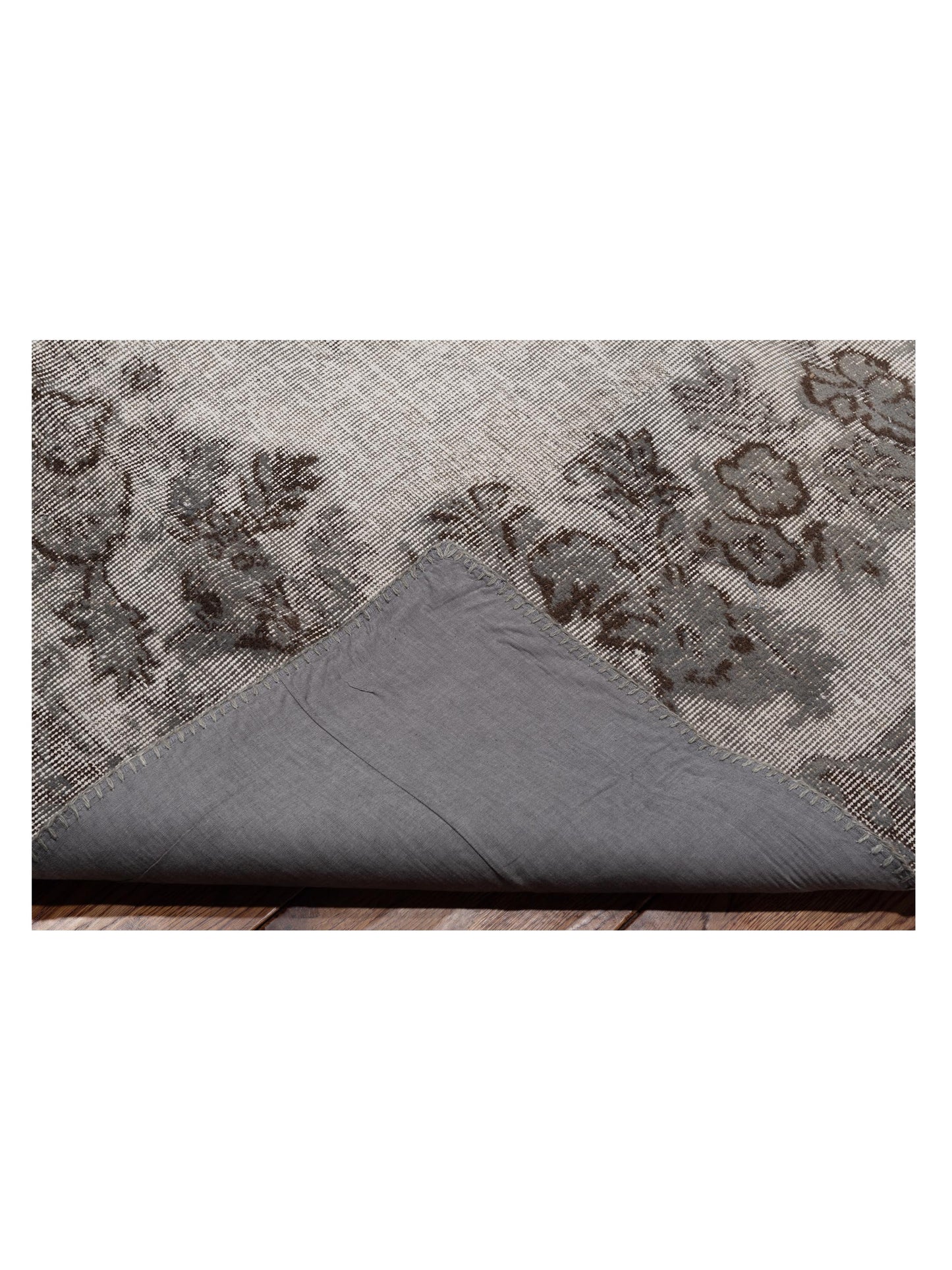 Turkish Vestige Patchwork 130963 Gray 11.6x15.5 Hand Knotted Rug