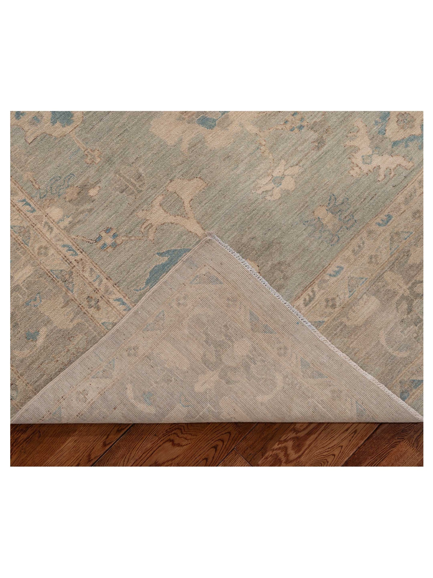 Laila 153946 Mint Light Gray 8.1x9.11 Hand Knotted Rug