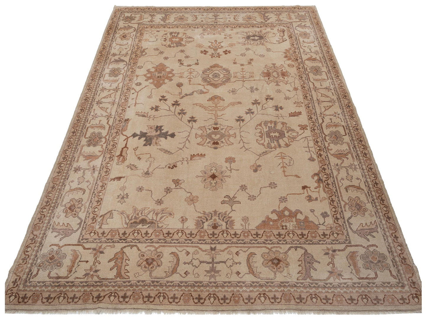 Anadol Oushak 108092 Cream Cream 9x11.6 Hand Knotted Rug