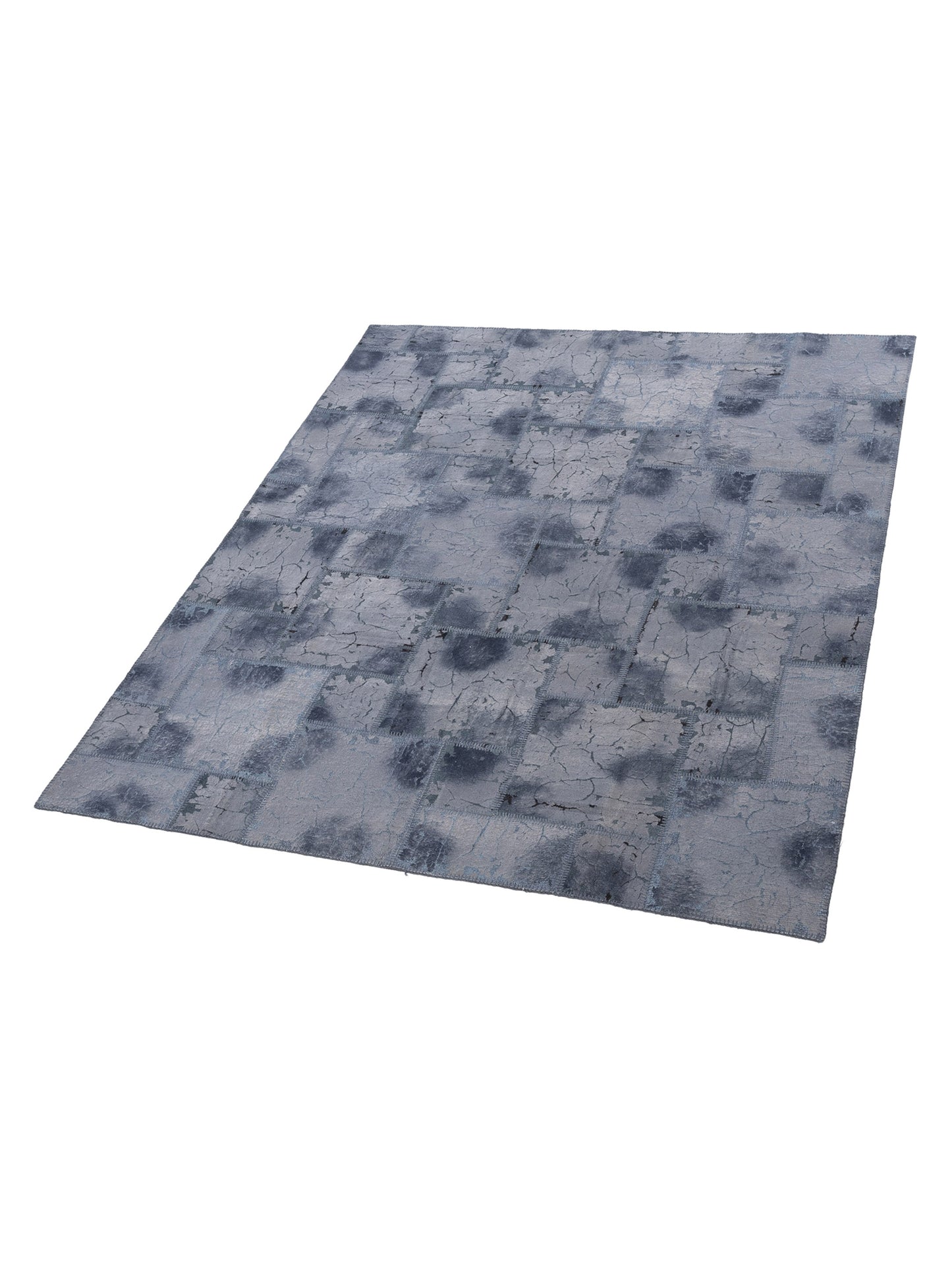 Turkish Vestige Patchwork 142792 Dark Gray 8.3x9.9 Hand Knotted Rug