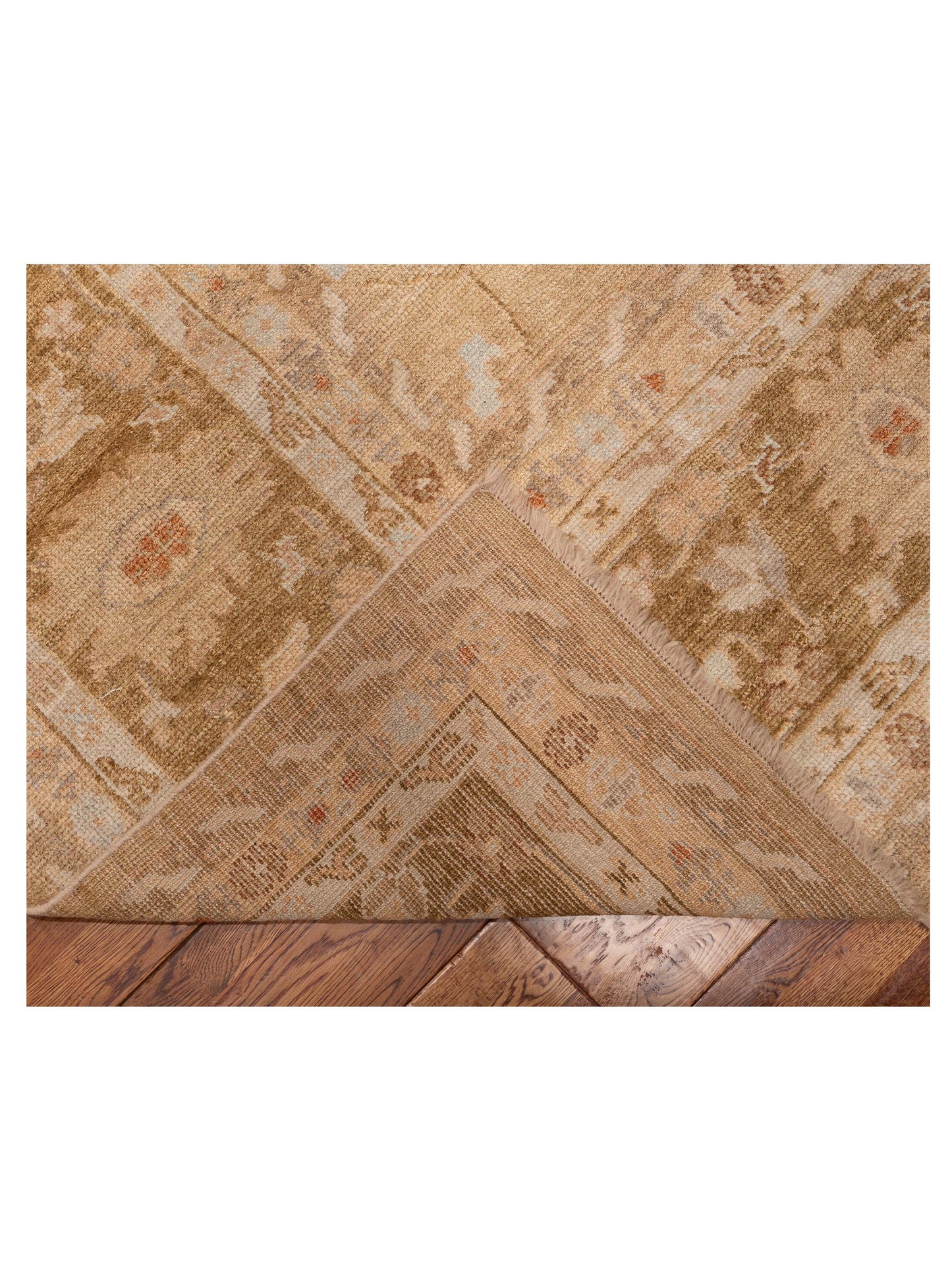 Angora Oushak 153618 Gold Green 12.11x16.7 Hand Knotted Rug
