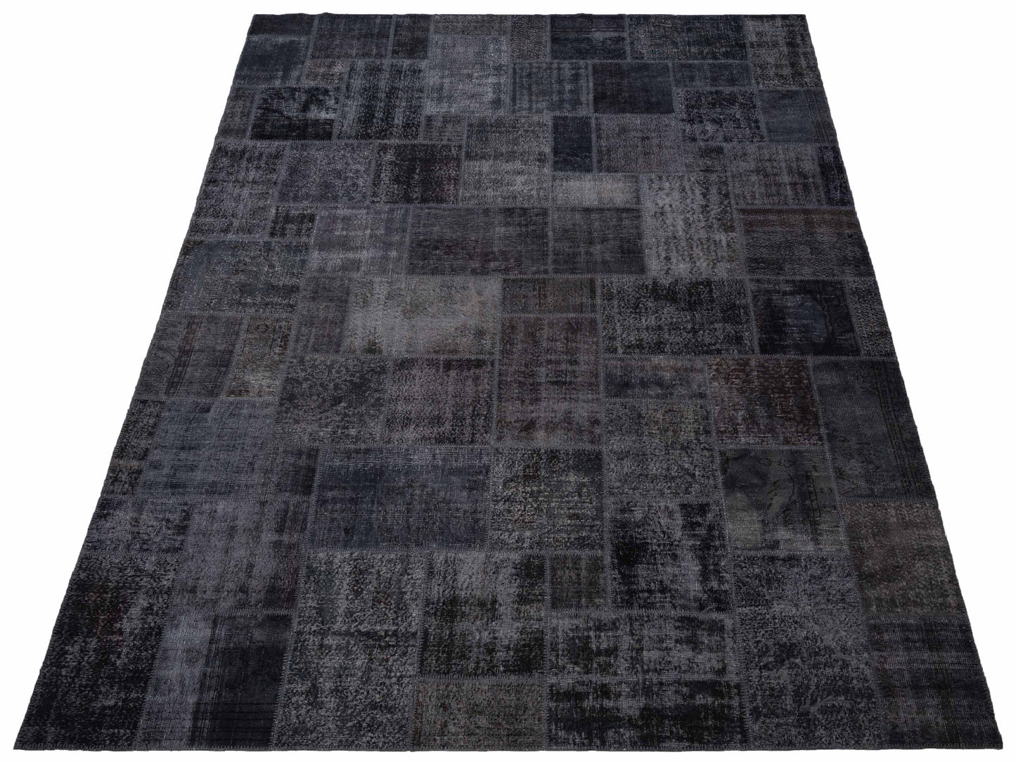 Turkish Vestige Patchwork 129333 Charcoal 12x15 Hand Knotted Rug