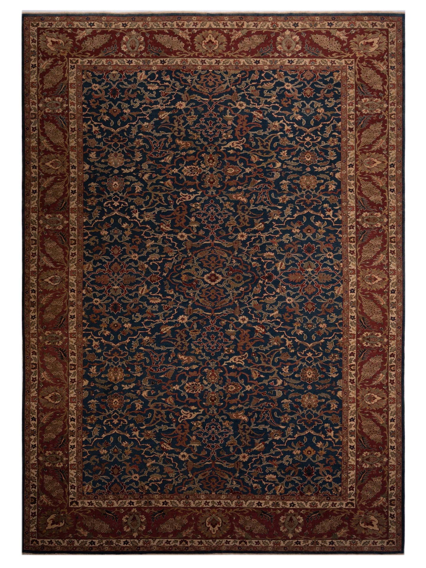 Pasha Antique Loom  Navy Burgundy Traditional