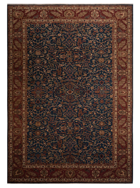Pasha Antique Loom  Navy Burgundy Traditional