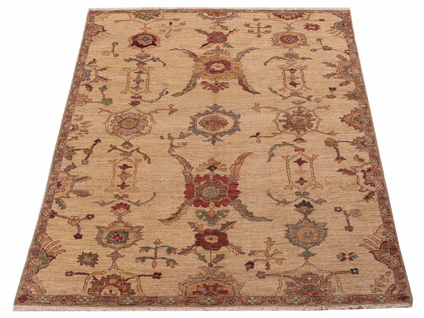 Elvan 156211 Ivory Ivory 5.9x7.11 Hand Knotted Rug