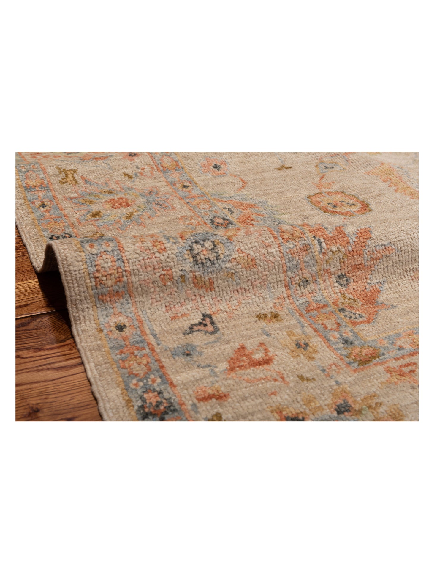 Angora Oushak 149361 Beige Beige 6.2x13.8 Hand Knotted Rug