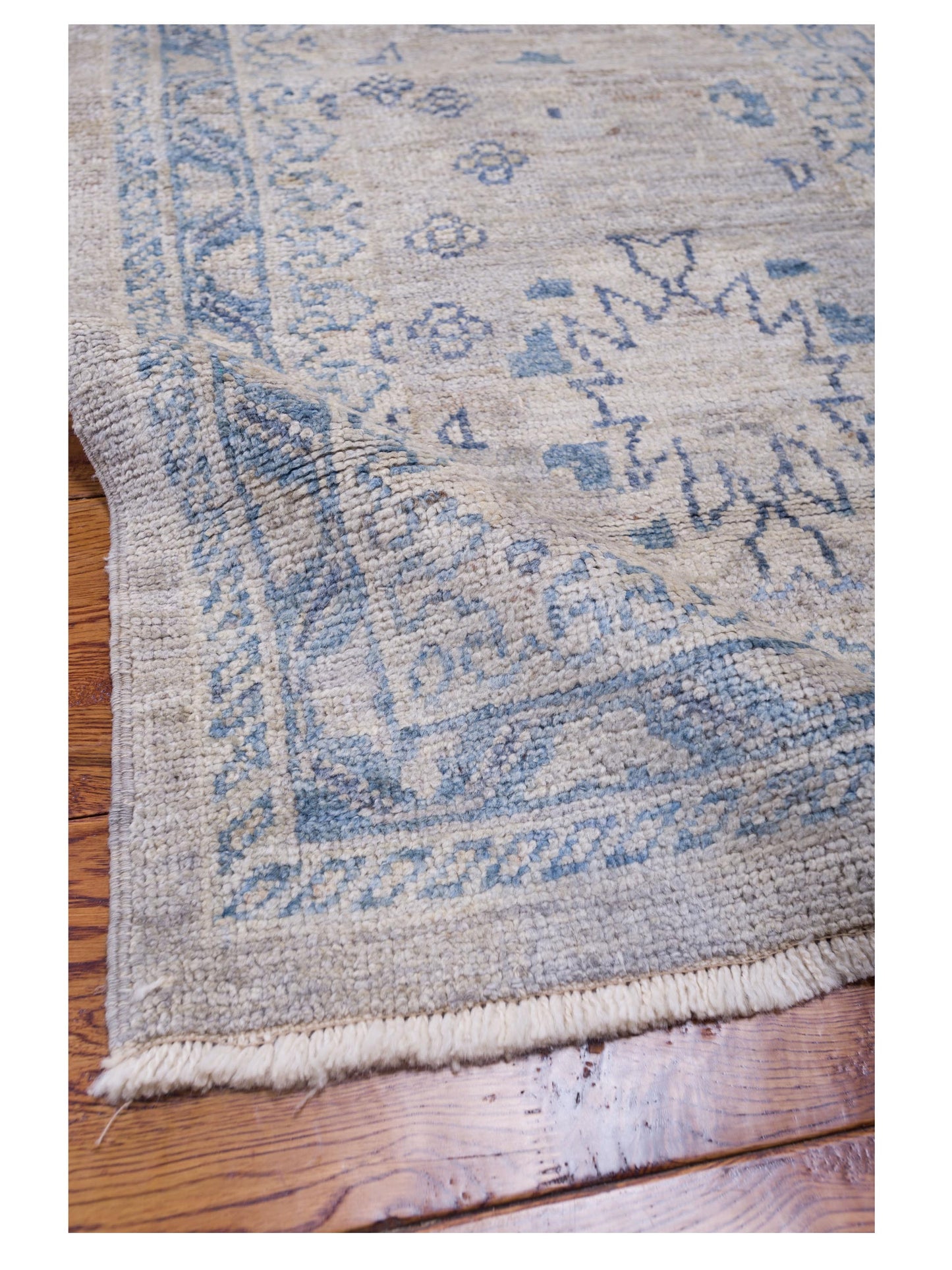 Angora Oushak 130257 Gray Gray 14.2x17.8 Hand Knotted Rug