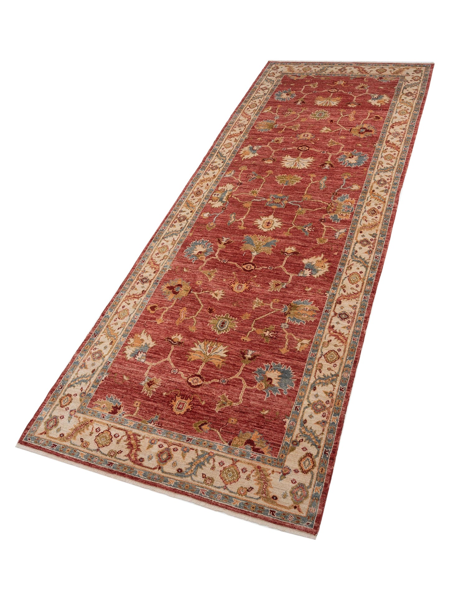 Angora Oushak 134531 Red Ivory 6.3x16.5 Hand Knotted Rug