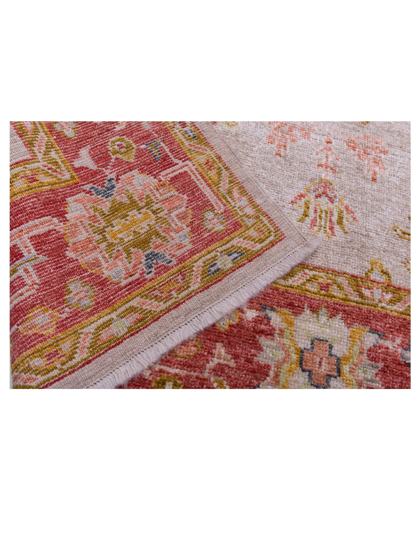 Angora Oushak 144588 Silver Red 6.3x13.10 Hand Knotted Rug