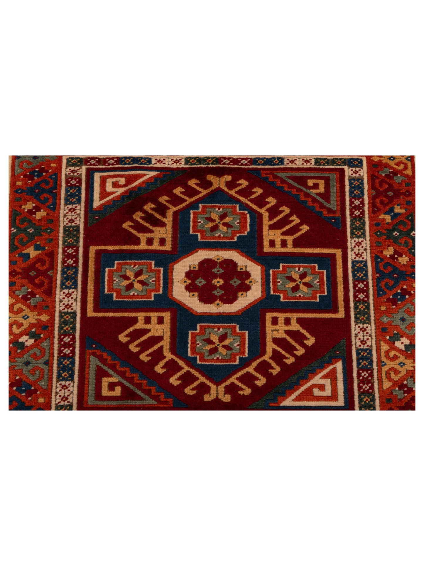 Turkish Shirwan 145226 Red Orange 4x5.5 Hand Knotted Rug