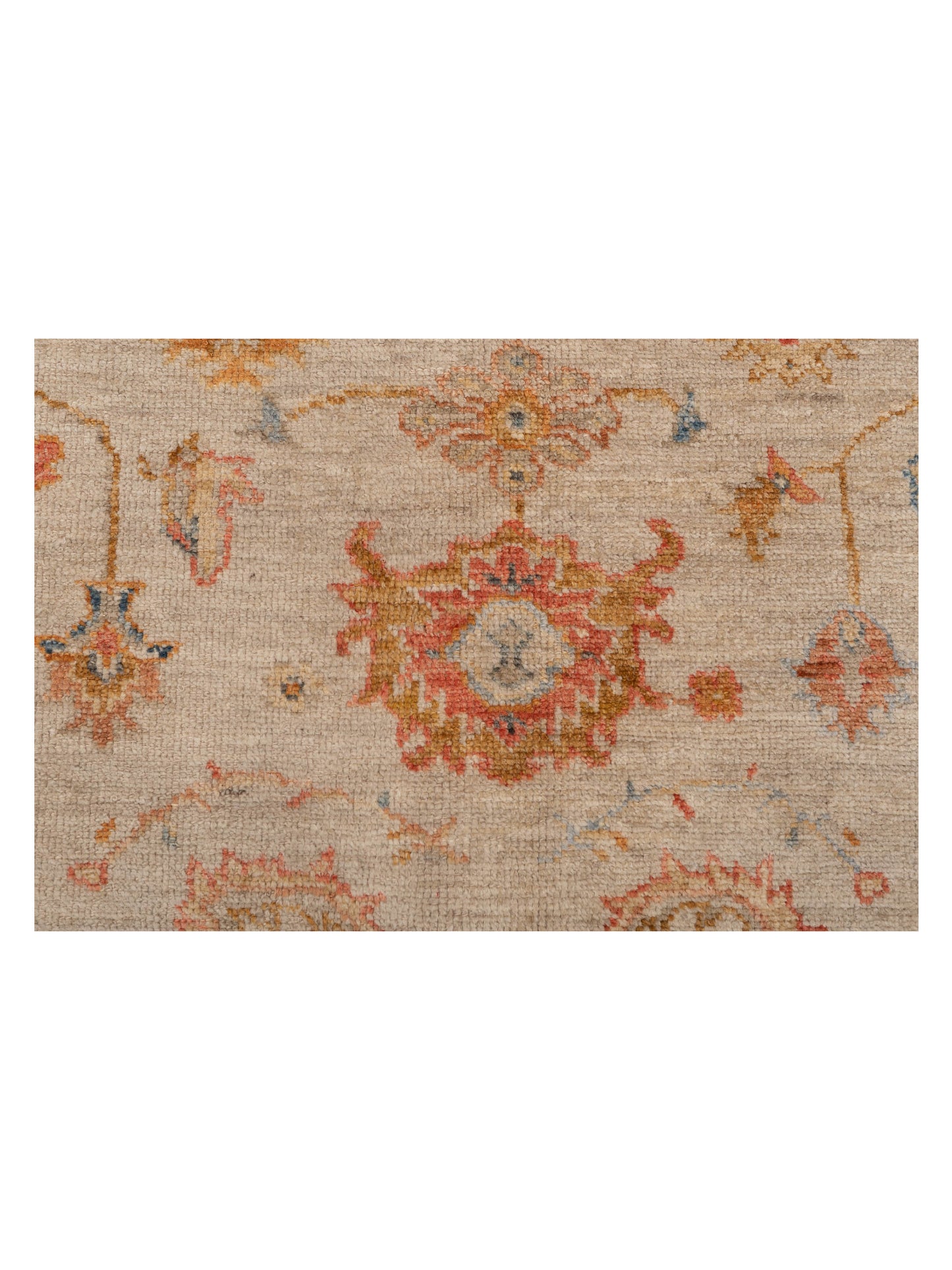 Angora Oushak 148030 Ivory Red 6.1x12.2 Hand Knotted Rug