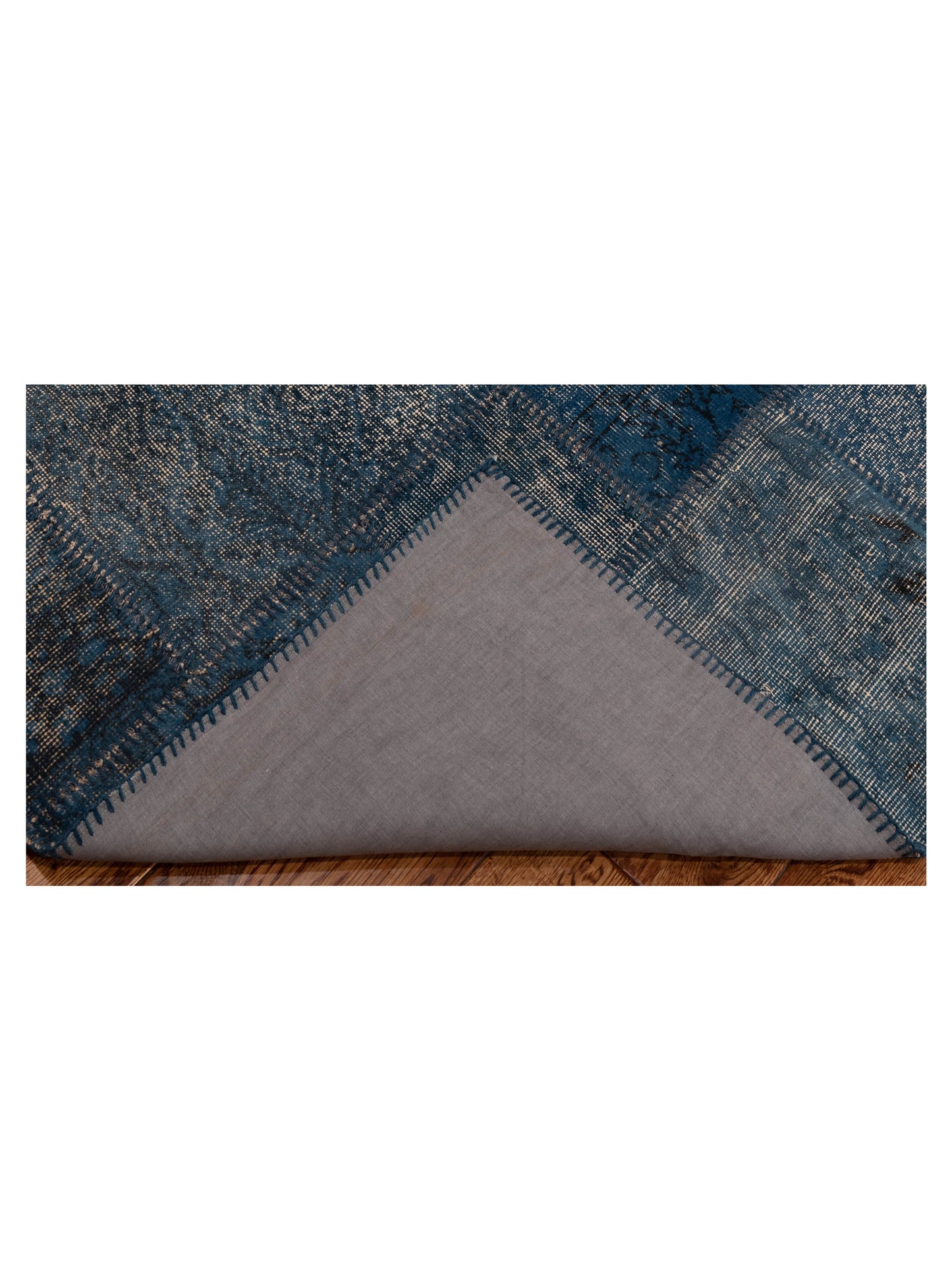 Turkish Vestige Patchwork 128872 Indigo 4x6 Hand Knotted Rug