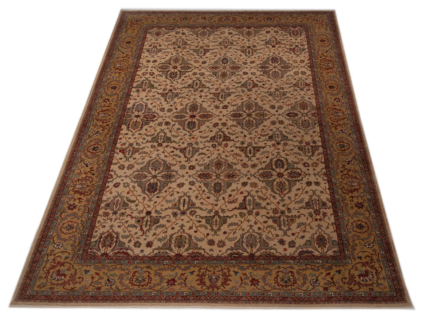Antique Loom 107972 Ivory Gold 11x15.10 Hand Knotted Rug