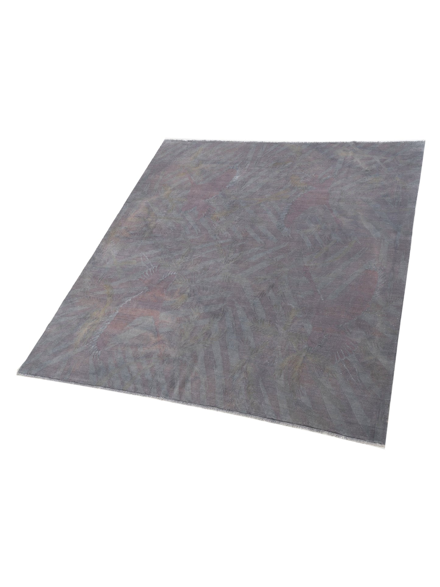 Vintage 951007 Silver Plum 8.1x9.1 Hand Knotted Rug
