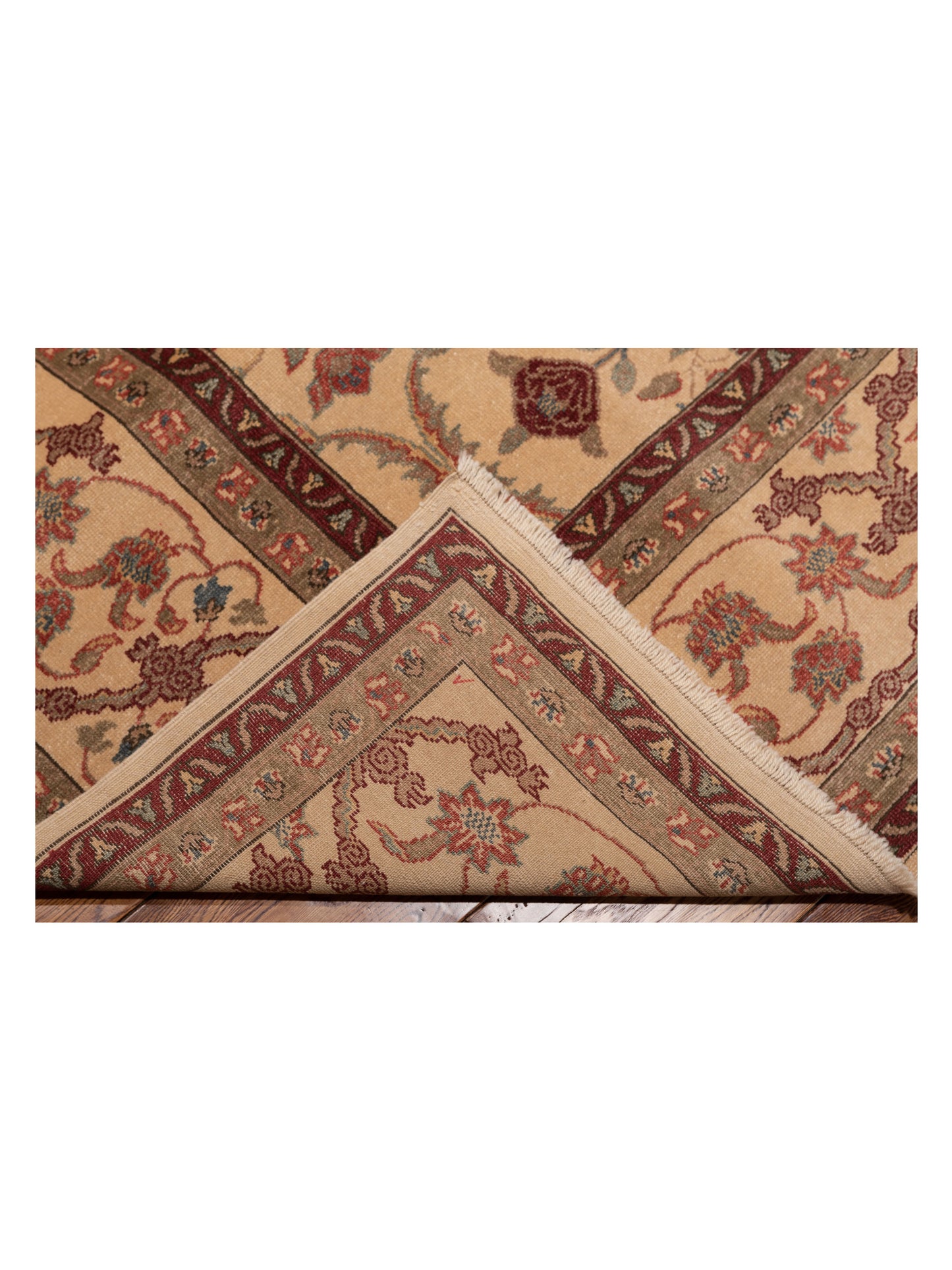 Antique Loom 107984 Beige Beige 12.2x16.1 Hand Knotted Rug