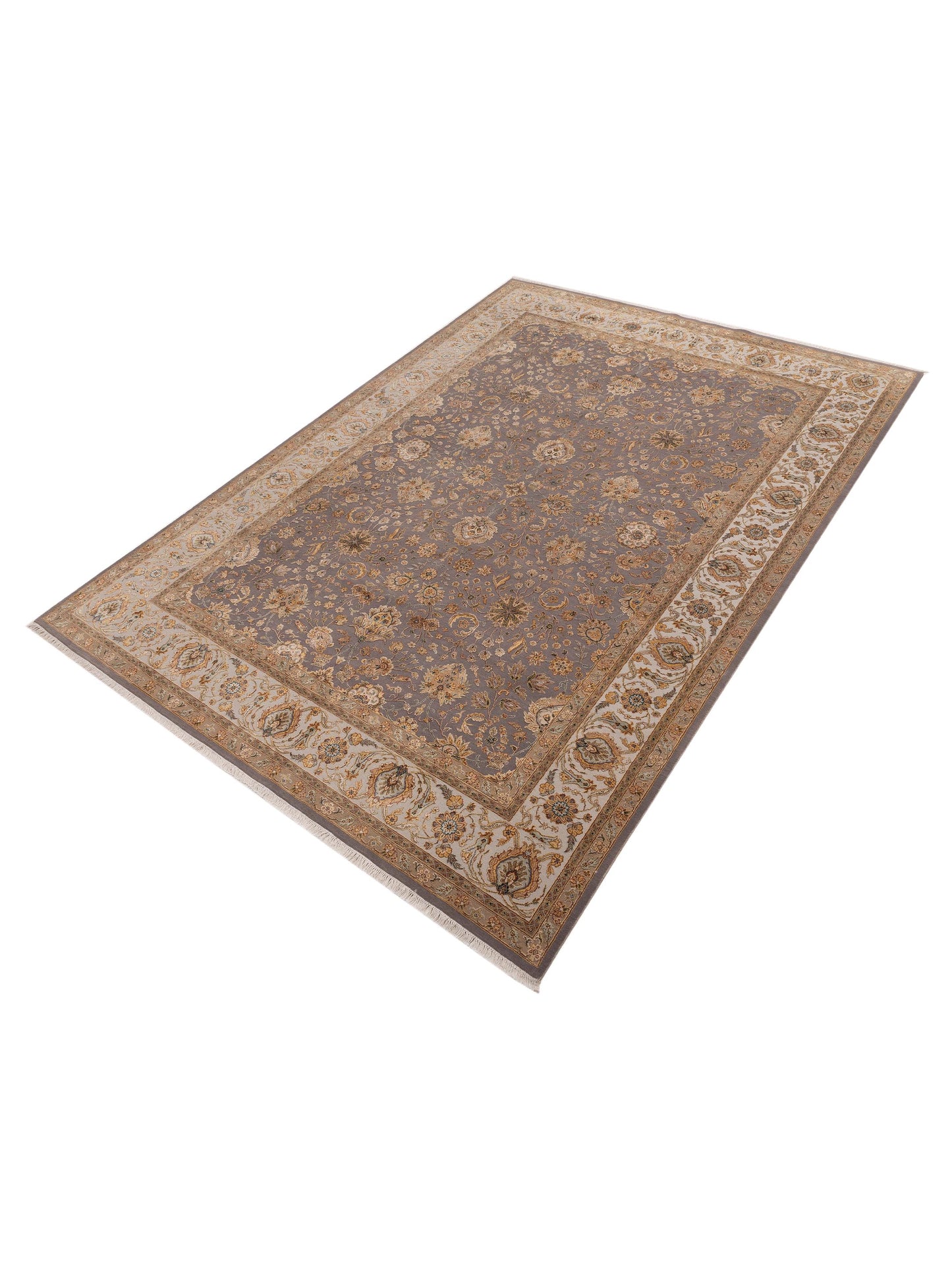 Imperial Silk 153358 Gray Ivory 10x14.1 Hand Knotted Rug