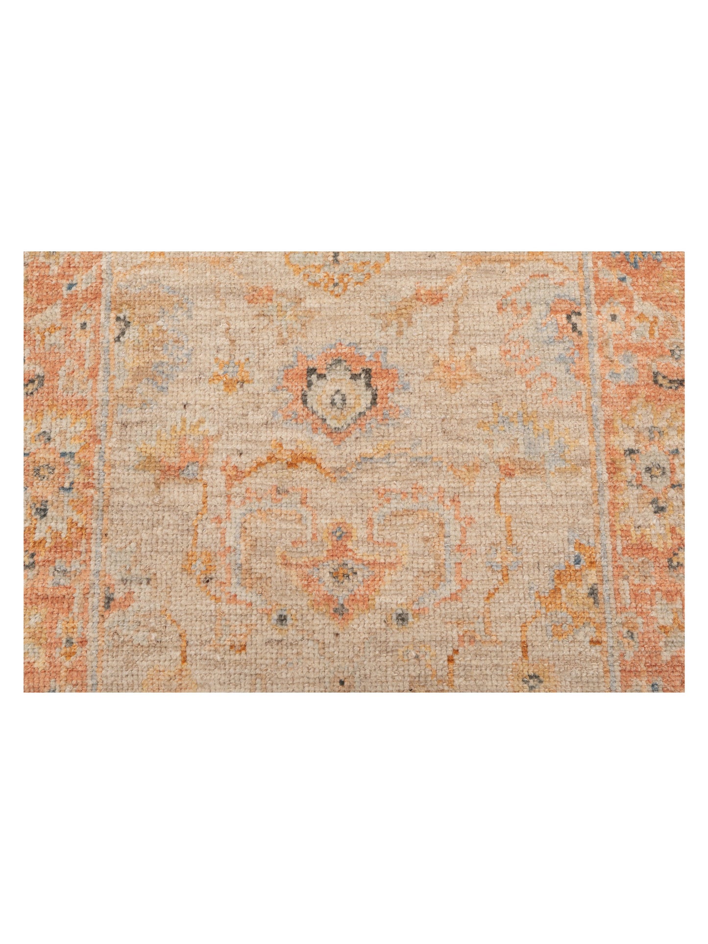 Angora Oushak 149610 Ivory Rust 2.6x13.8 Hand Knotted Rug