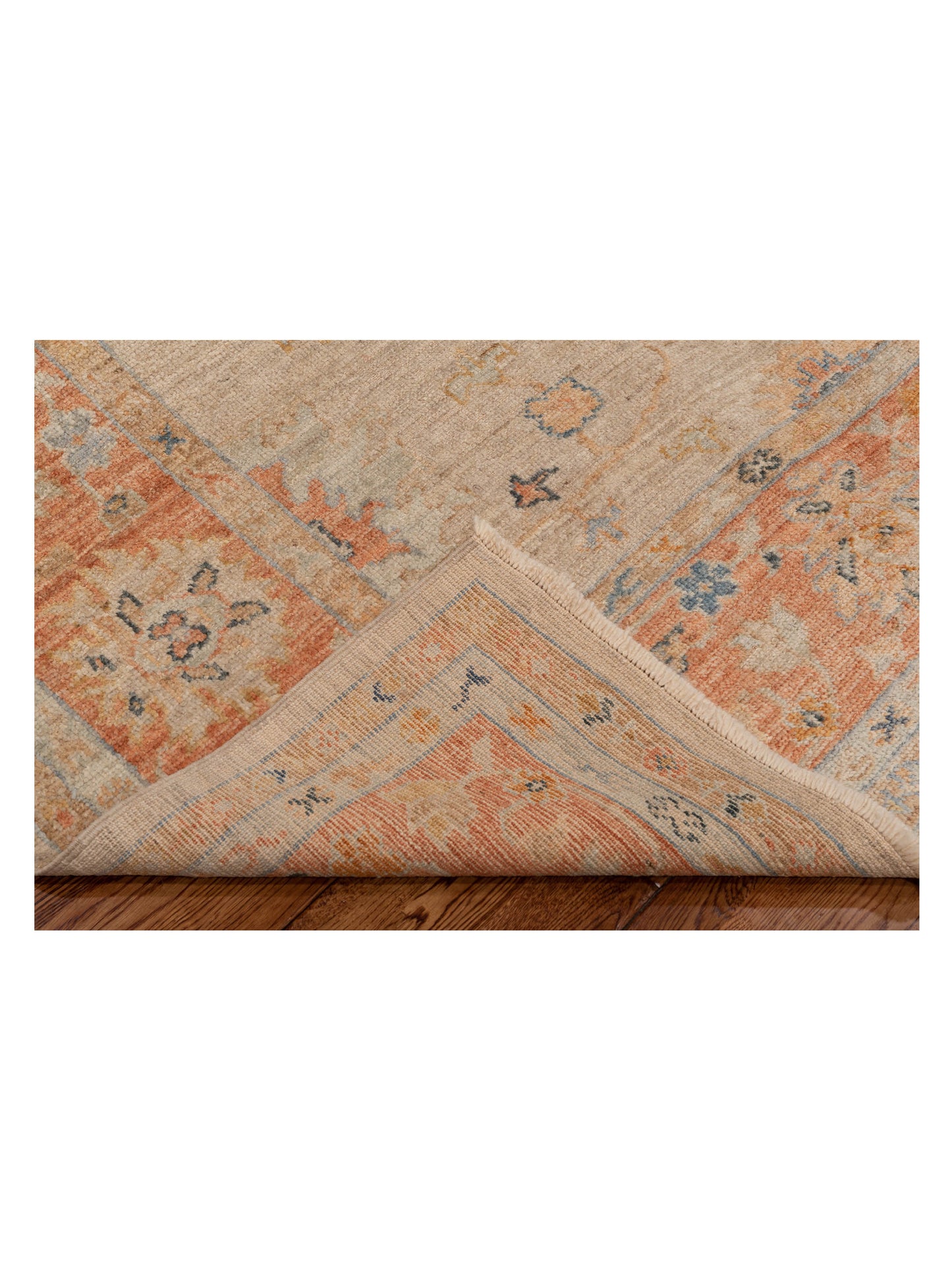 Angora Oushak 149287 Beige Rust 8.1x9.7 Hand Knotted Rug