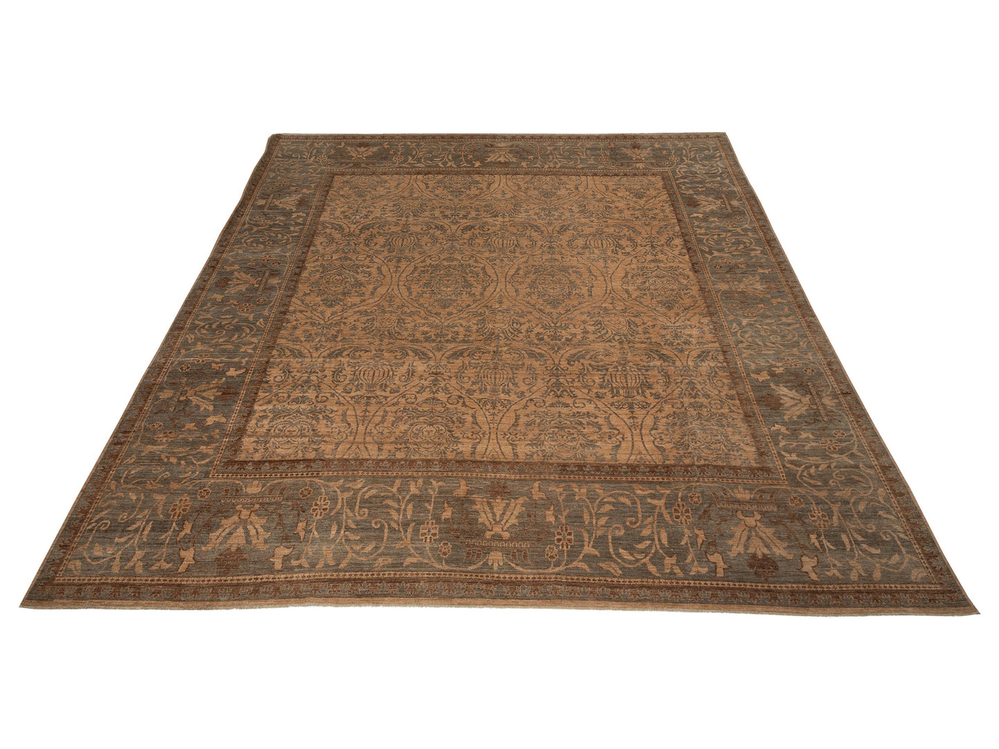 Elvan Zerrin Beige 16.7x16.7 Hand Knotted Rug