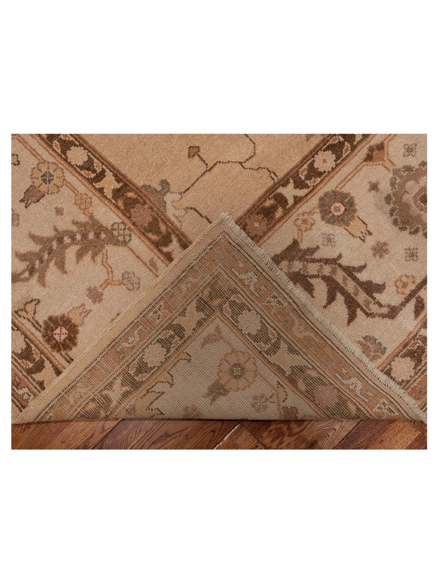 Angora Oushak 93039 Camel Ivory 12.4x17.3 Hand Knotted Rug