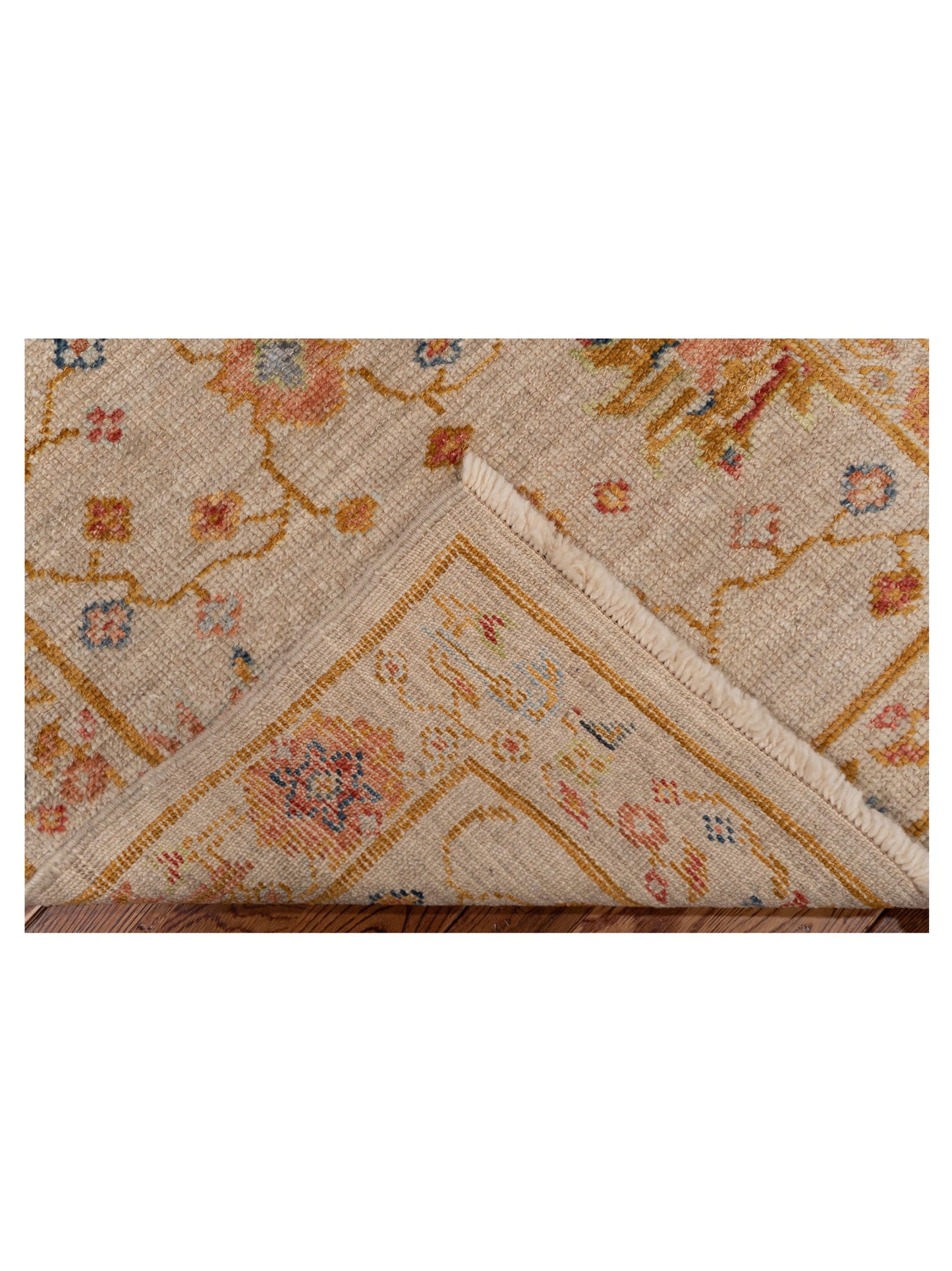 Angora Oushak 146502 Ivory Silver 2.7x13.6 Hand Knotted Rug
