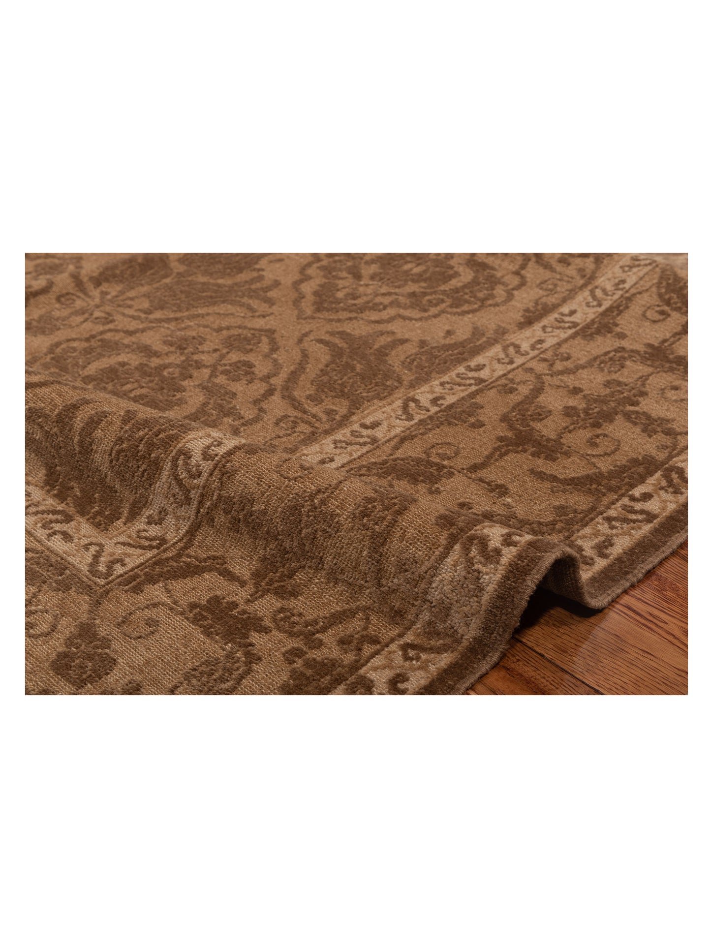 Defne Tulip Brown Dark Brown 6.1x9 Hand Knotted Rug